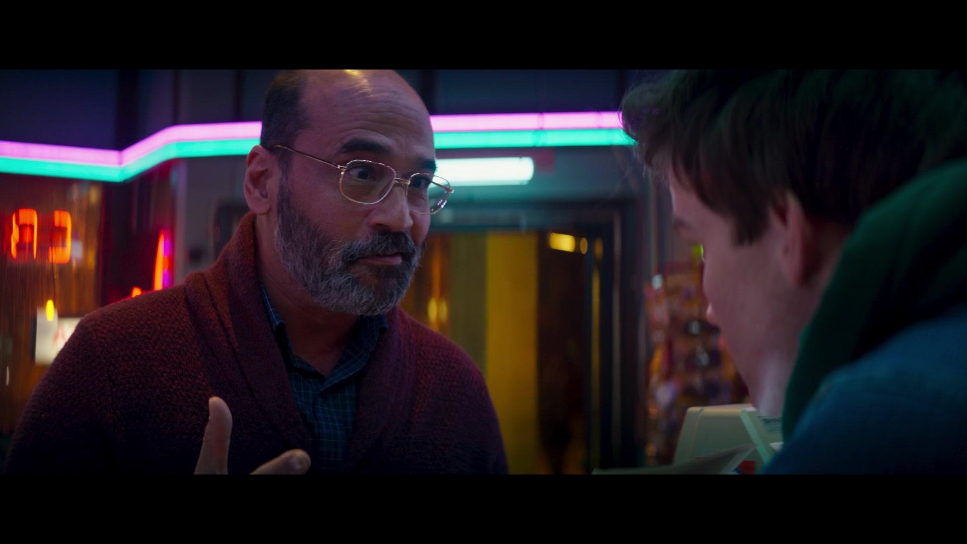 Yusuf Khan (Mohan Kapur) stops by Bruno Carrelli's (Matt Linz) store in Ms. Marvel Season 1 Episode 3 "Destined" (2022), Marvel Entertainment via Disney Plus
