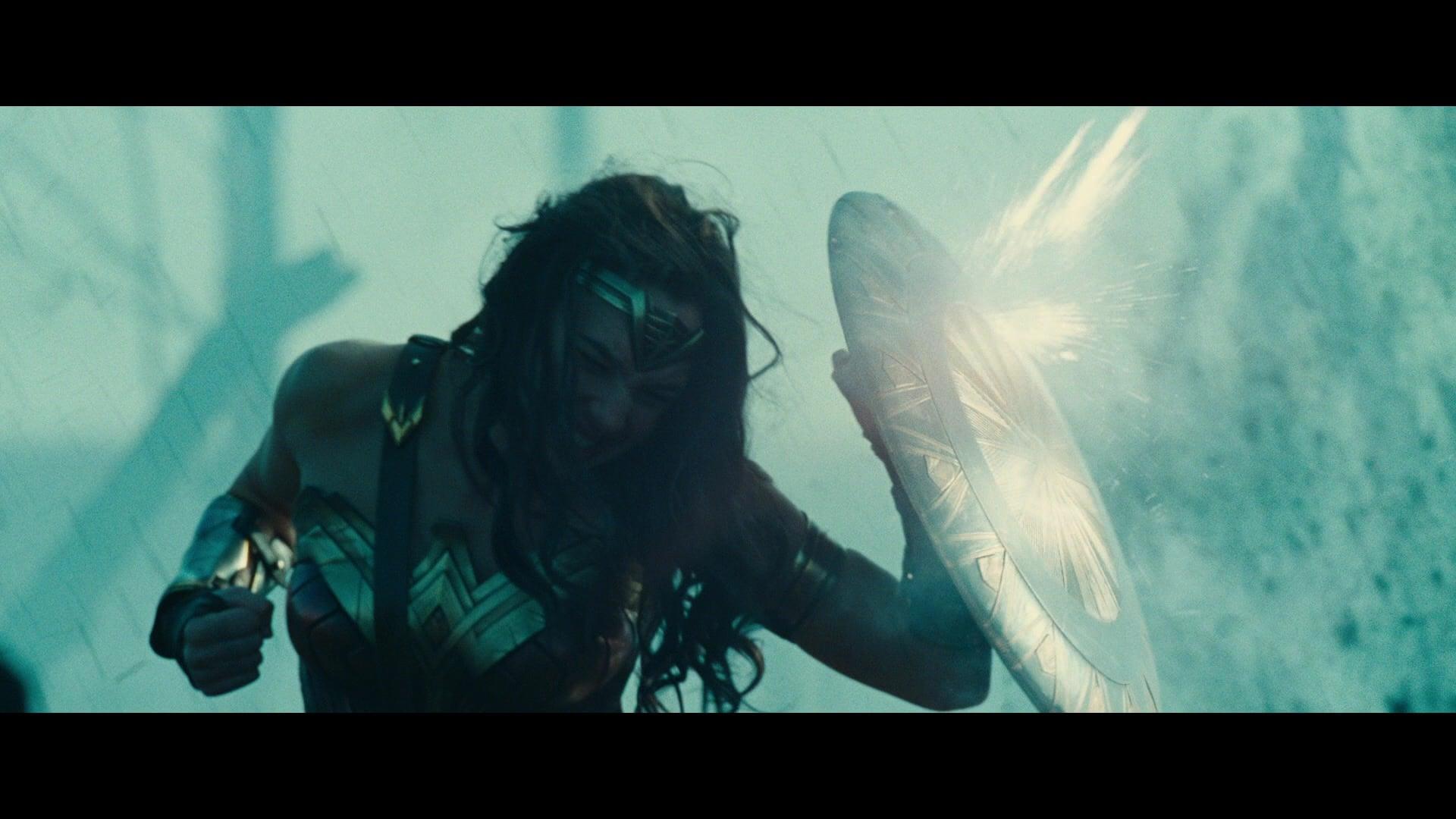 Diana (Gal Gadot) steps forth into the No Man's Land in Wonder Woman (2017), Warner Bros, Pictures via Blu-ray