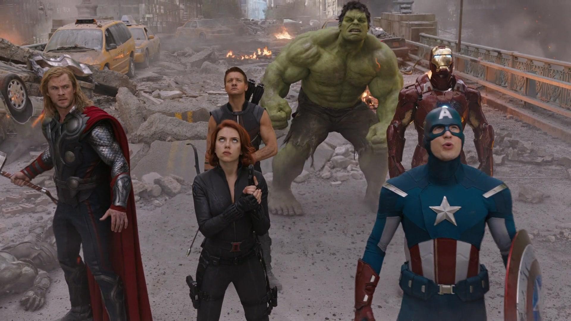 The Avengers assemble in The Avengers (2012), Marvel Entertainment