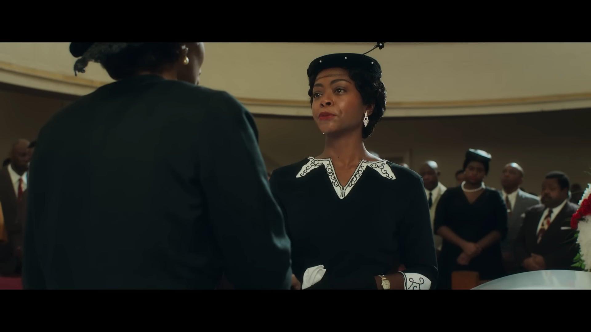 Mamie Till (Danielle Deadwyler) attends her son's funeral in Till (2022) United Artists