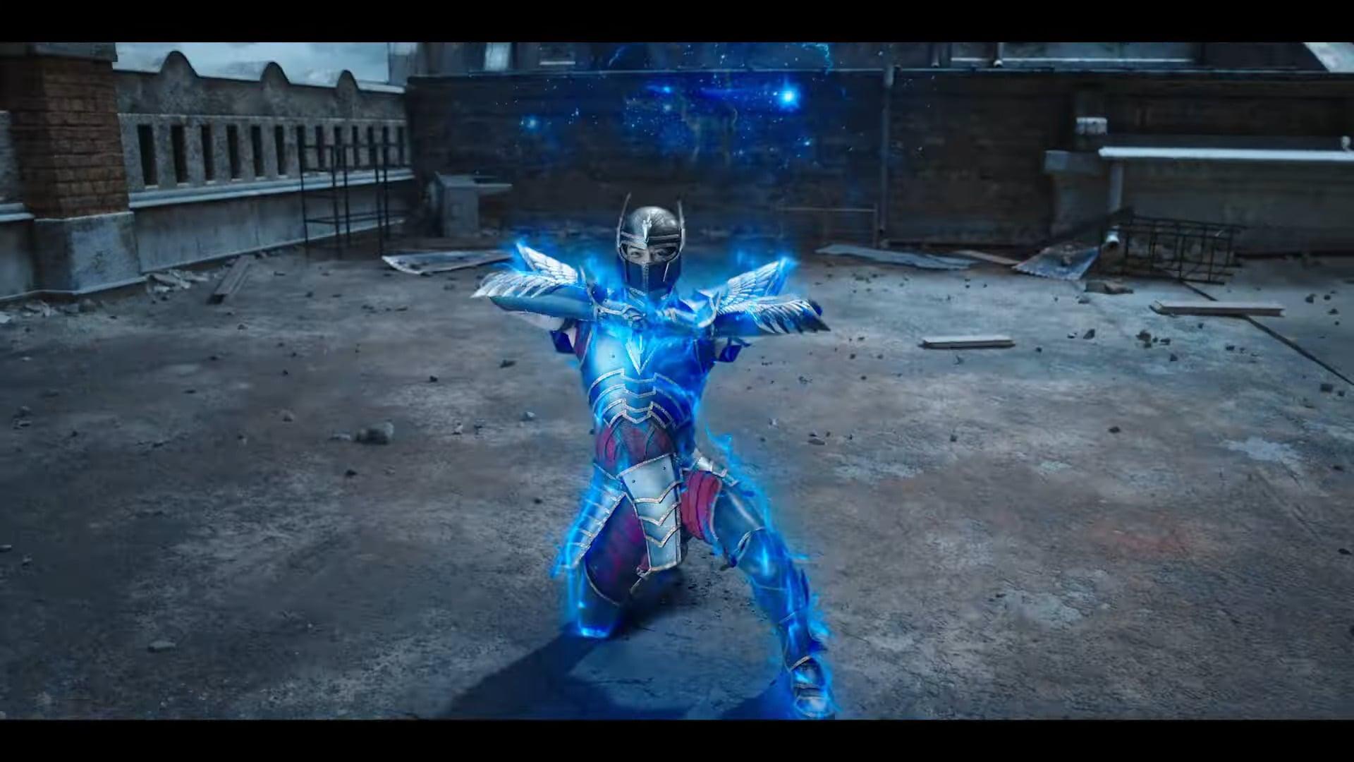 Seiya (Mackenyu) prepares to unleash the power of his Cosmos in Knights of the Zodiac: The Beginning (2023), Sony