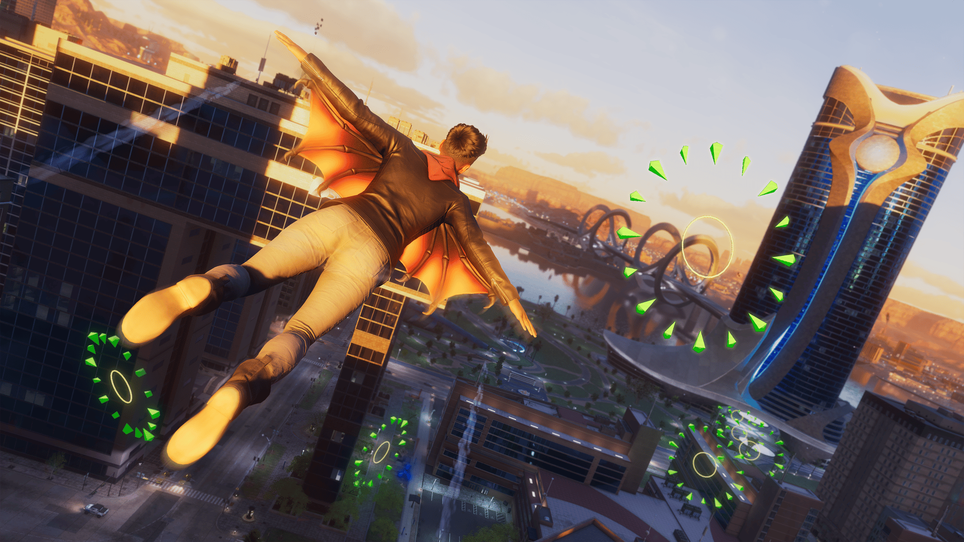 The Boss takes part in Kaijuice wingsuiting via Saint Row (2022), Deep Silver
