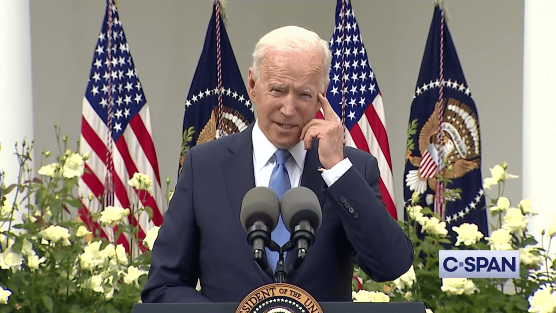 President Biden: "If you are fully vaccinated, you no longer need to wear a mask." via C-SPAN, Youtube