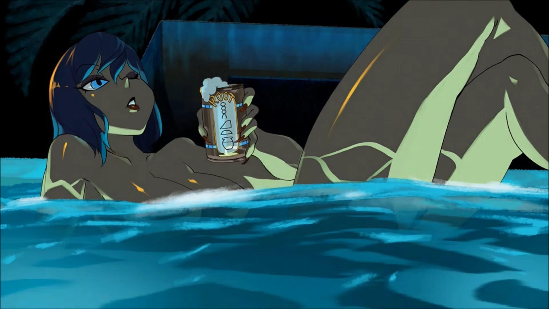 Eliza relaxes after winning the Skull Heart in Skullgirls: 2nd Encore (2013), Autumn Games