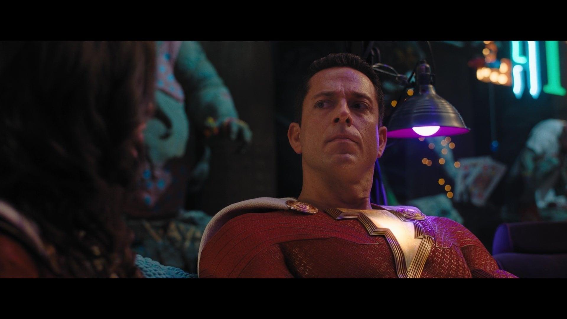 Shazam (Zachary Levi) is unsure of Mary’s (Grace Fulton) suggestion in Shazam! Fury of the Gods (2023), Warner Bros. Pictures