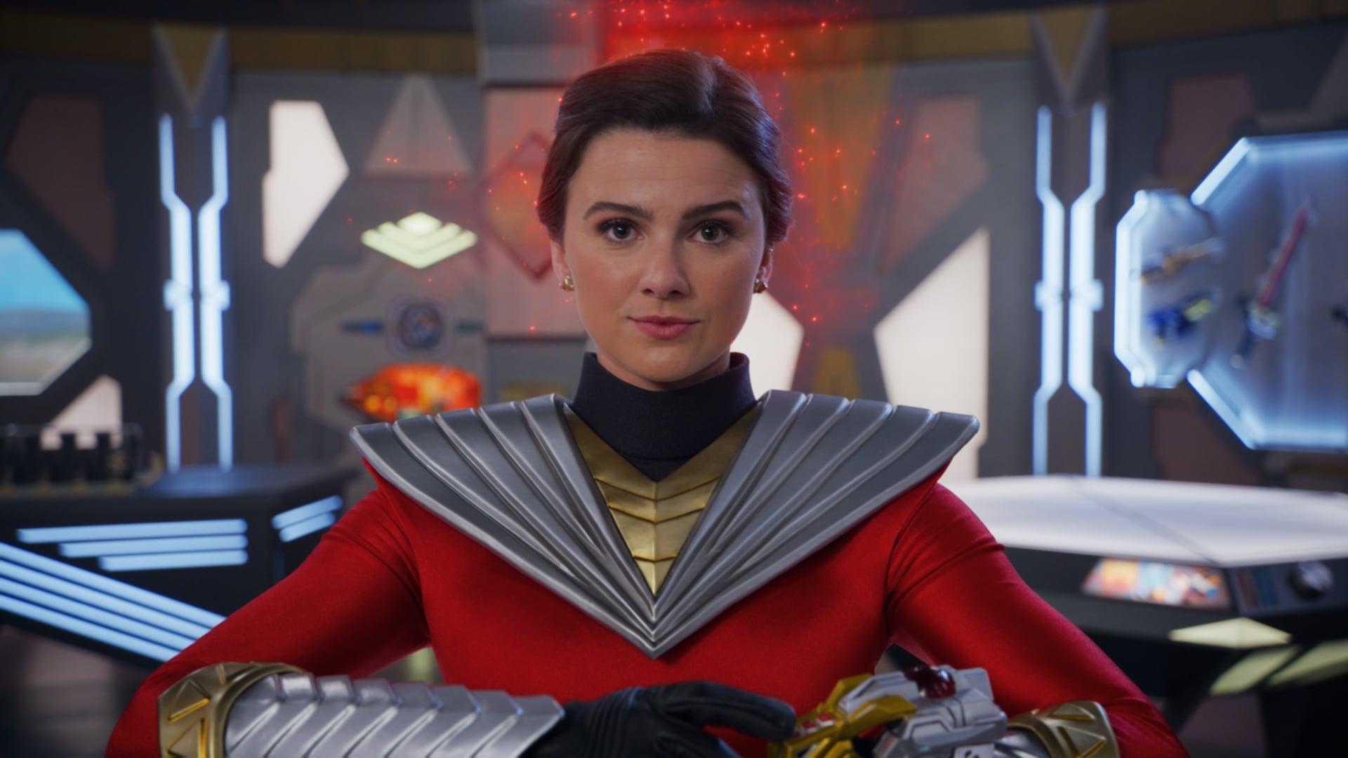 Amelia (Hunter Deno) steps up to lead the team in Power Rangers Cosmic Fury Season 1 Episode 1 "Lightning Strikes" (2024), Netflix