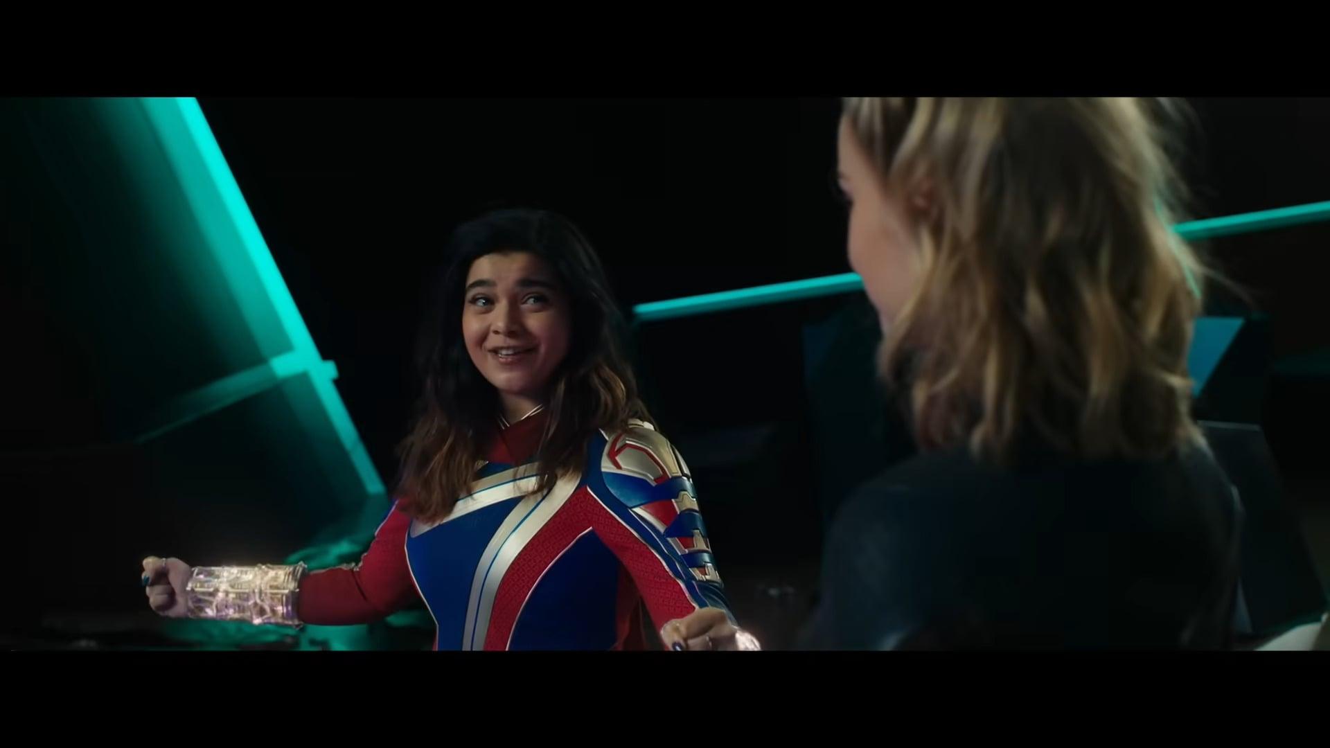 Ms. Marvel (Iman Vellani) prepares to activate the Quantum Bands in The Marvels (2023), Marvel Entertainment