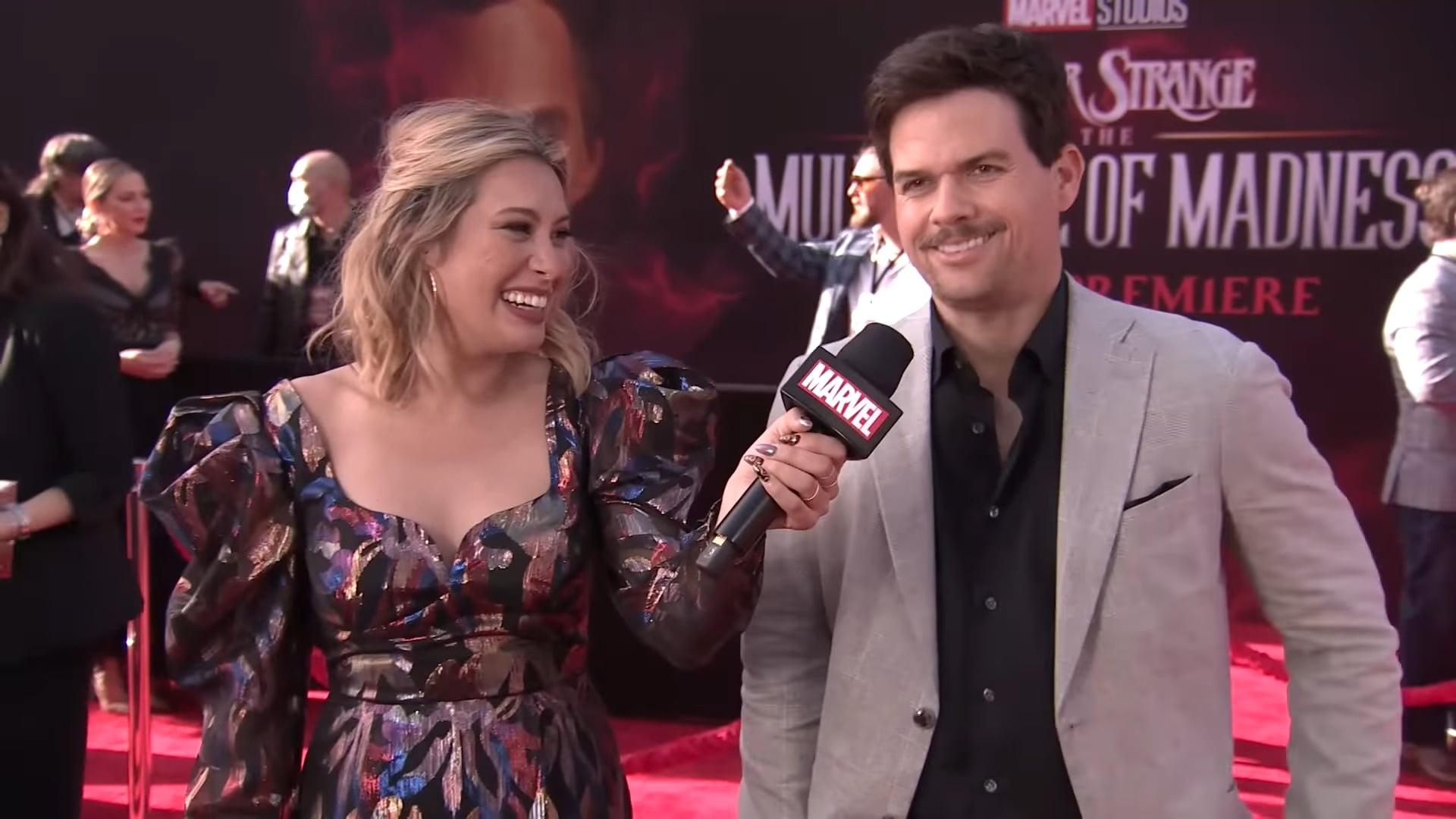 Michael Waldron speaks to Marvel on the red carpet ahead of the world premiere of Doctor Strange in the Multiverse of Madness (2022), Marvel Entertainment