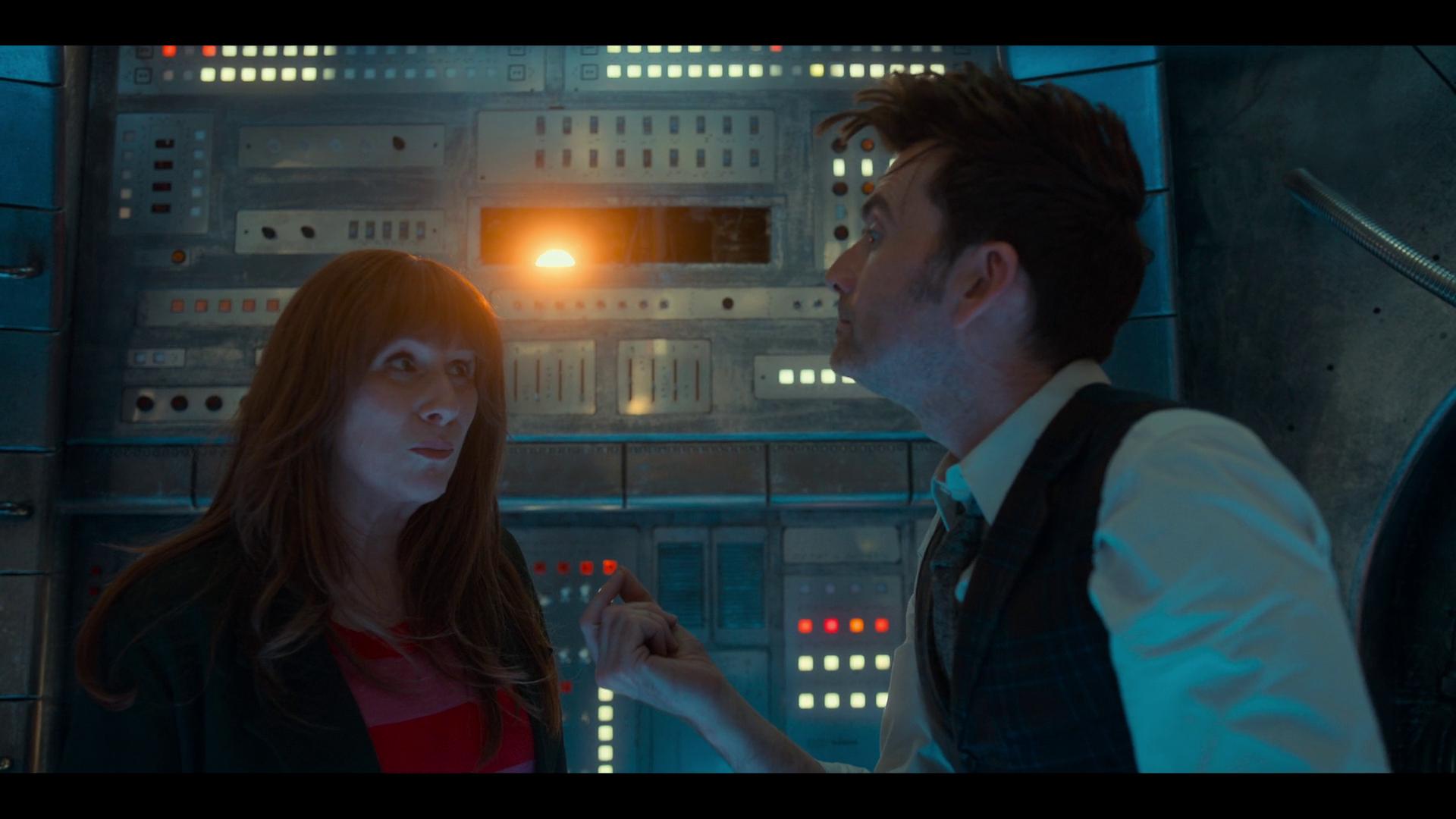 The Doctor (David Tennant) and Donna (Catherine Tate) make a realization regarding DoctorDonna in Doctor Who Special 302 "The Star Beast" (BBC) 
