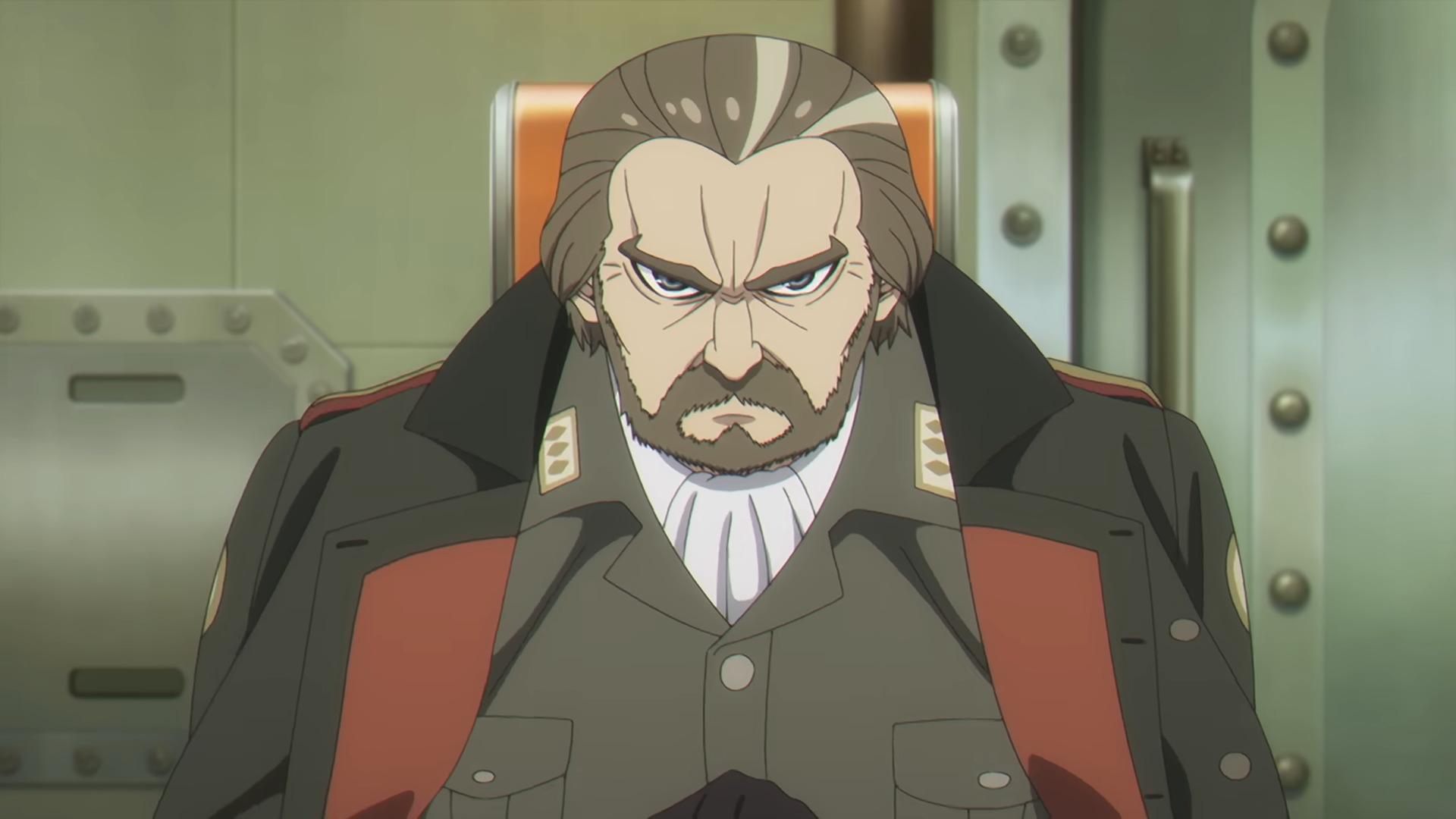 Snyder (Banjō Ginga) orders his men to capture Anya Forger (Atsumaki Tanezaki) in Spy x Family CODE: White (2023), Wit Studio