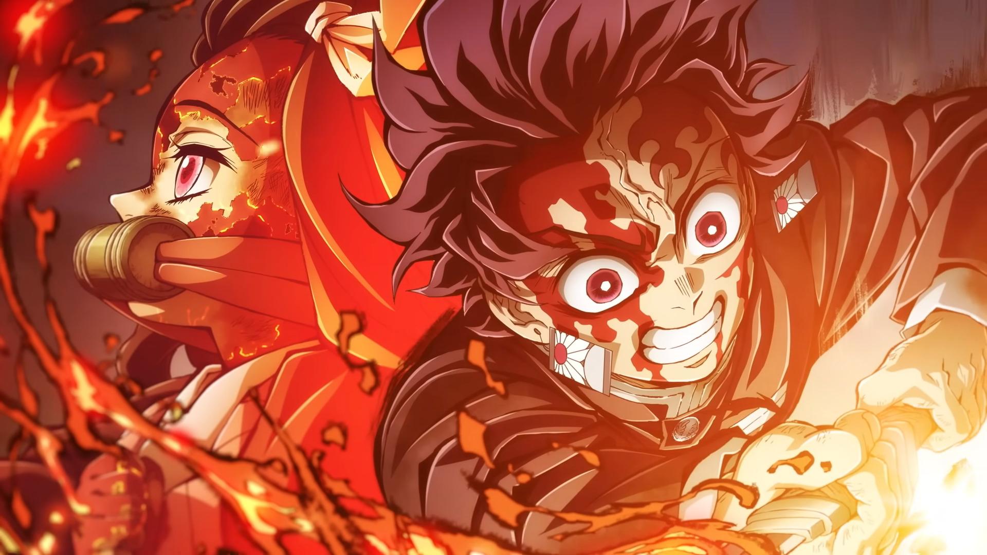 Tanjiro (Natsuki Hanae) and Nezuko Kamado (Akari Kitou) let their rage flow in Demon Slayer: Kimetsu no Yaiba Haishra Training Arc (2024), Aniplex