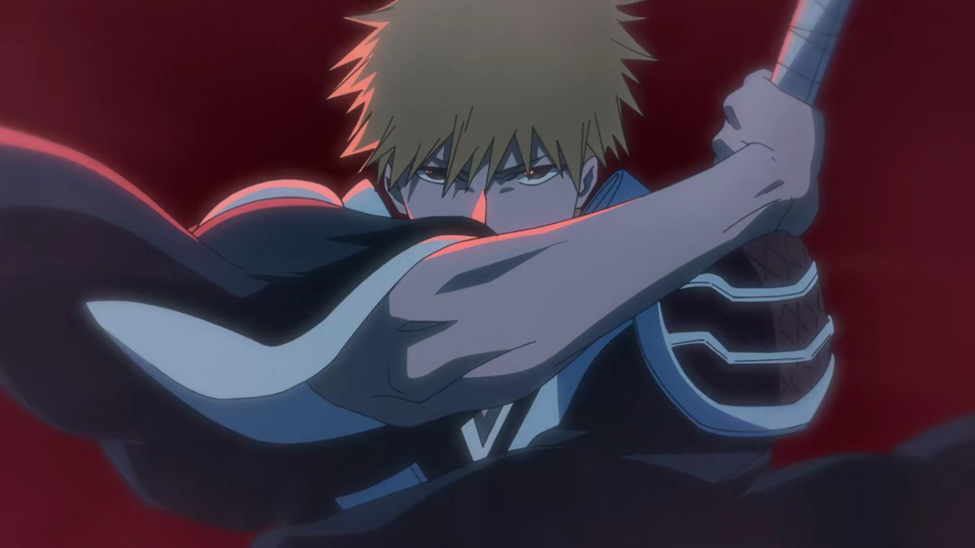 Ichigo (Masakazu Morita) prepares to battle the entire Bambies team at once in Bleach: Thousand-Year Blood War Episode 21 "The Headless Star" (2023), Studio Pierrot