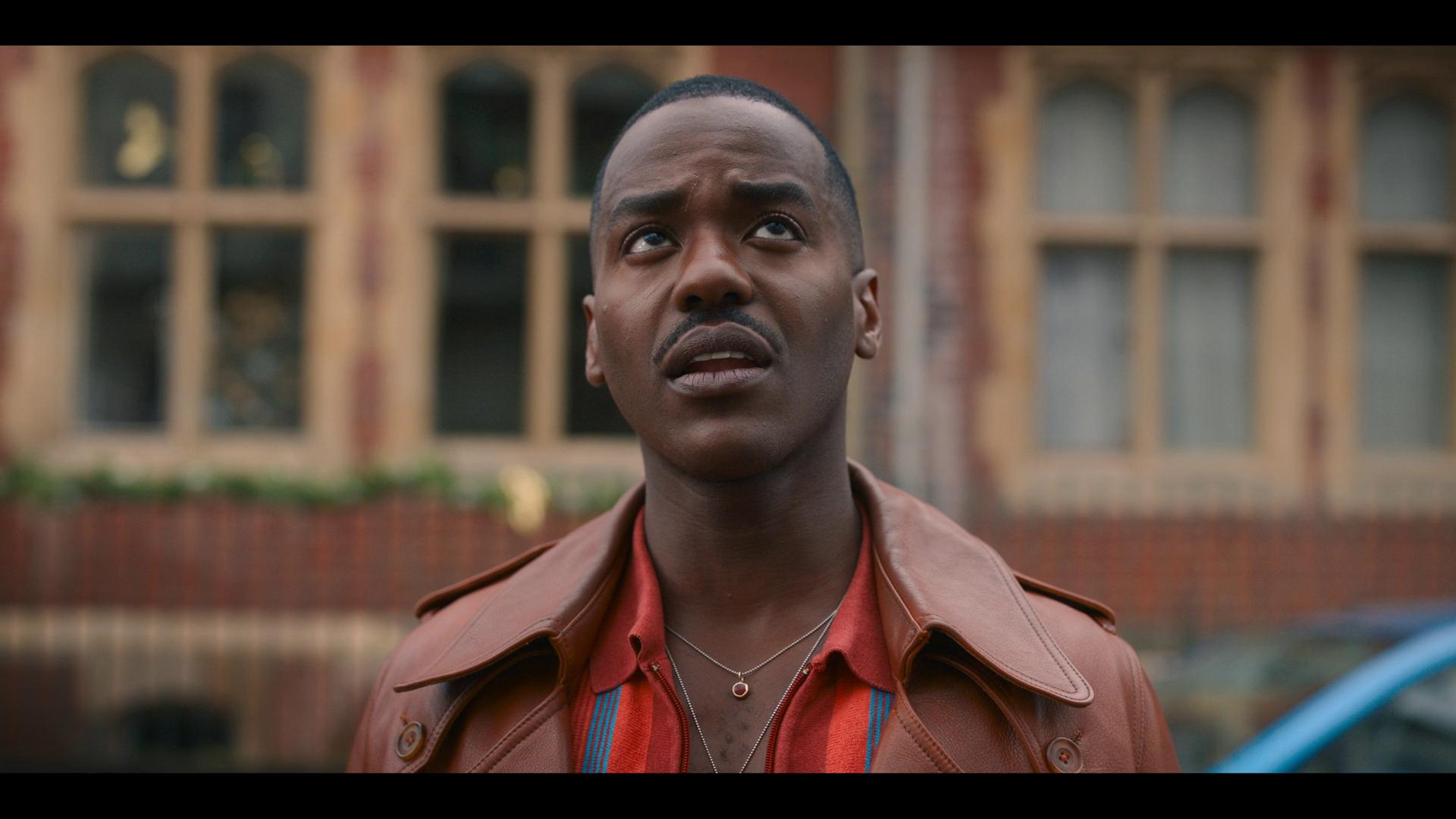 The Doctor (Ncuti Gatwa) searches desperately for Ruby (Millie Gibson) in Doctor Who Series 14 Episode 1 "The Church on Ruby Road" (2023), BBC