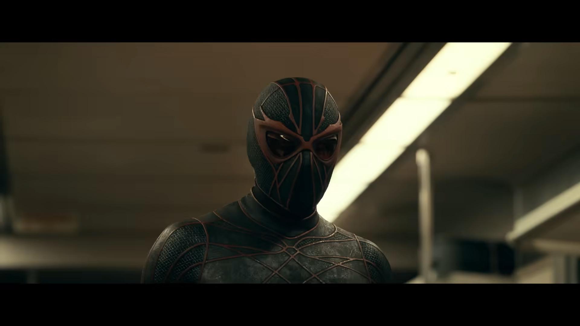 Ezekiel Sims (Tahar Rahim) dons a live-action version of Kaine's comic book costumes in Madame Web (2024), Sony Pictures