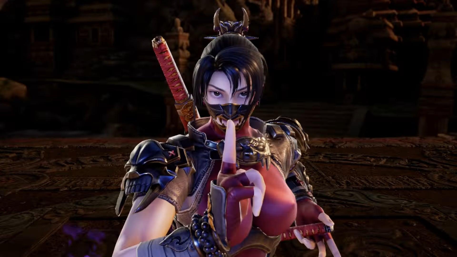 Taki (Nanako Mori) prepares to unleash her ninjitsu in Soulcalibur VI (2018), Bandai Namco
