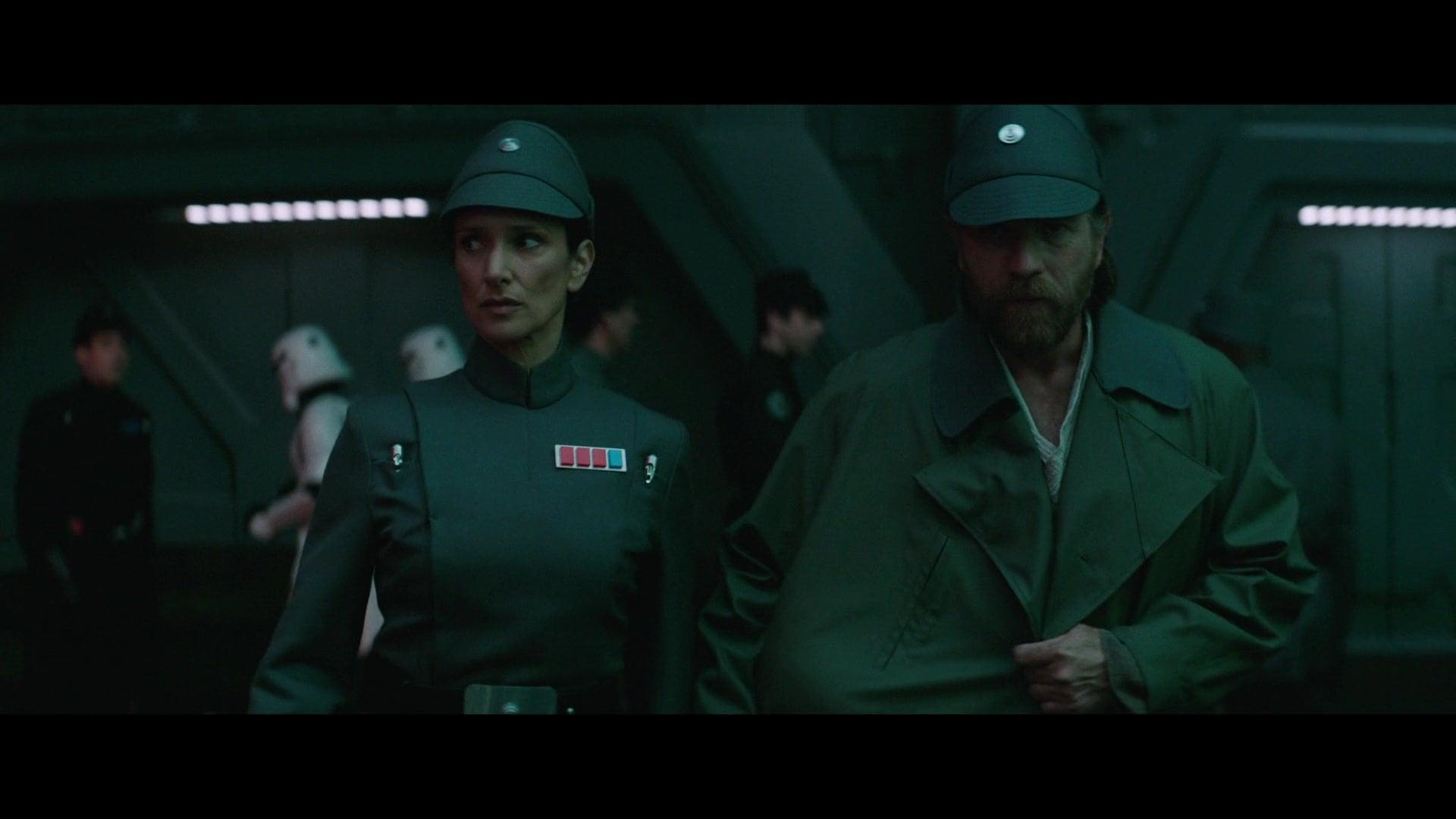Tala Durith (Indira Varma) and Obi-Wan (Ewan McGregor) pull off the dumbest escape in Star Wars history in Obi-Wan Kenobi Season 1 Episode 6 (2022), Disney Plus