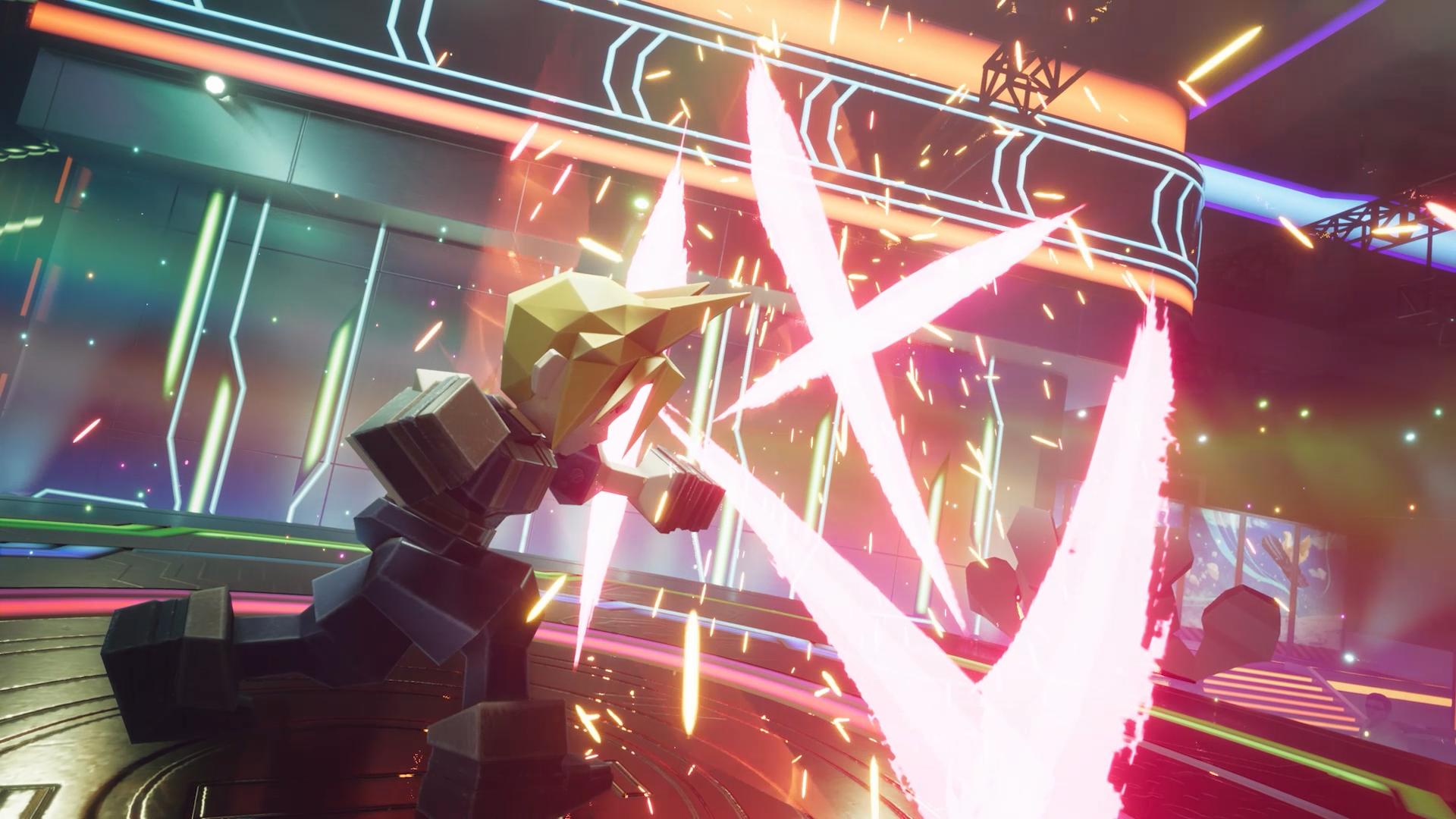 A hologram version of Cloud (Takahiro Sakurai) unleashes his limit break in Final Fantasy VII Rebirth (2024), Square Enix