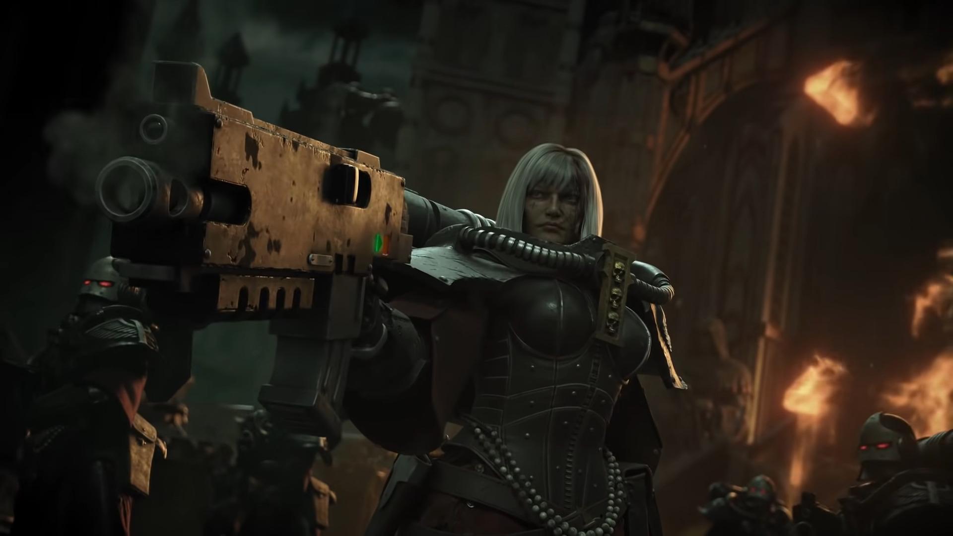 Alicia Dominica leads the Sisters of the Night into battle in Warhammer 40,000: Cinematic Trailer (2020), Games Workshop