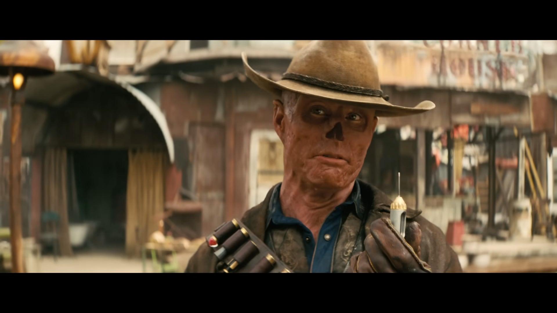 Cooper (Walton Goggins) lays down the law of the land in Fallout (2024), Amazon Prime Studios
