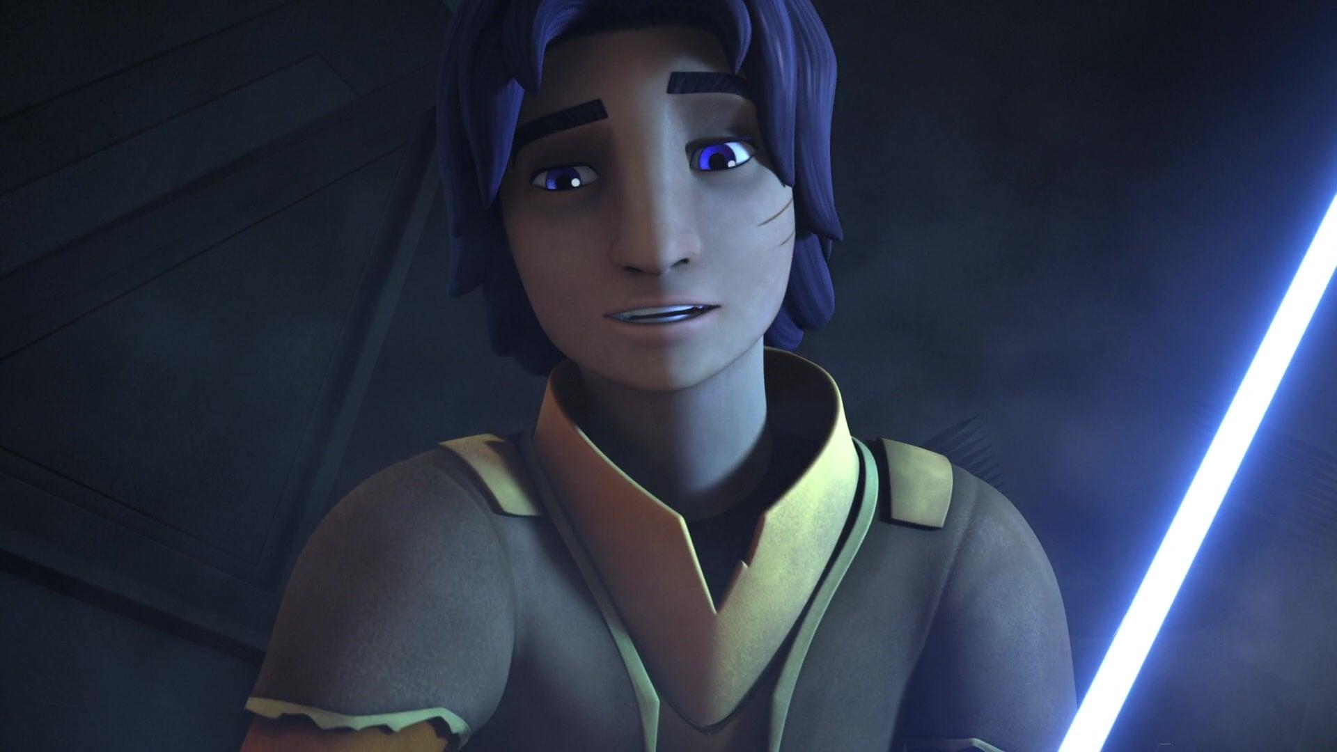 Ezra Bridger ( ) finds himself face-to-face with a Storm Trooper in Star Wars Rebels Season 2 Episode 9 "Stealth Strike" (2015), Lucasfilm
