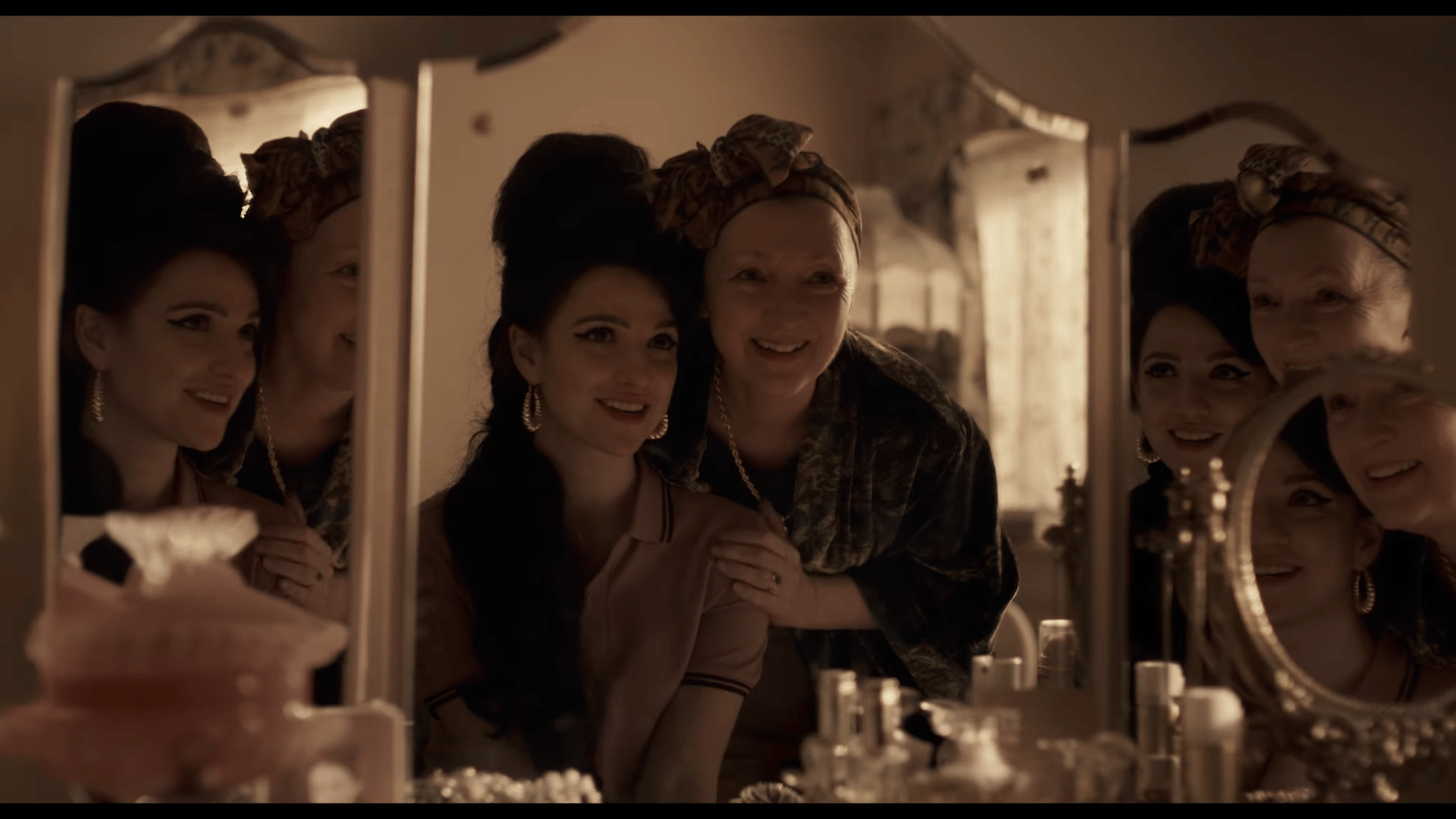 Marisa Abela as Amy Winehouse and Lesley Manville as Cynthia Winehouse in Back to Black (2024), Studio Canal