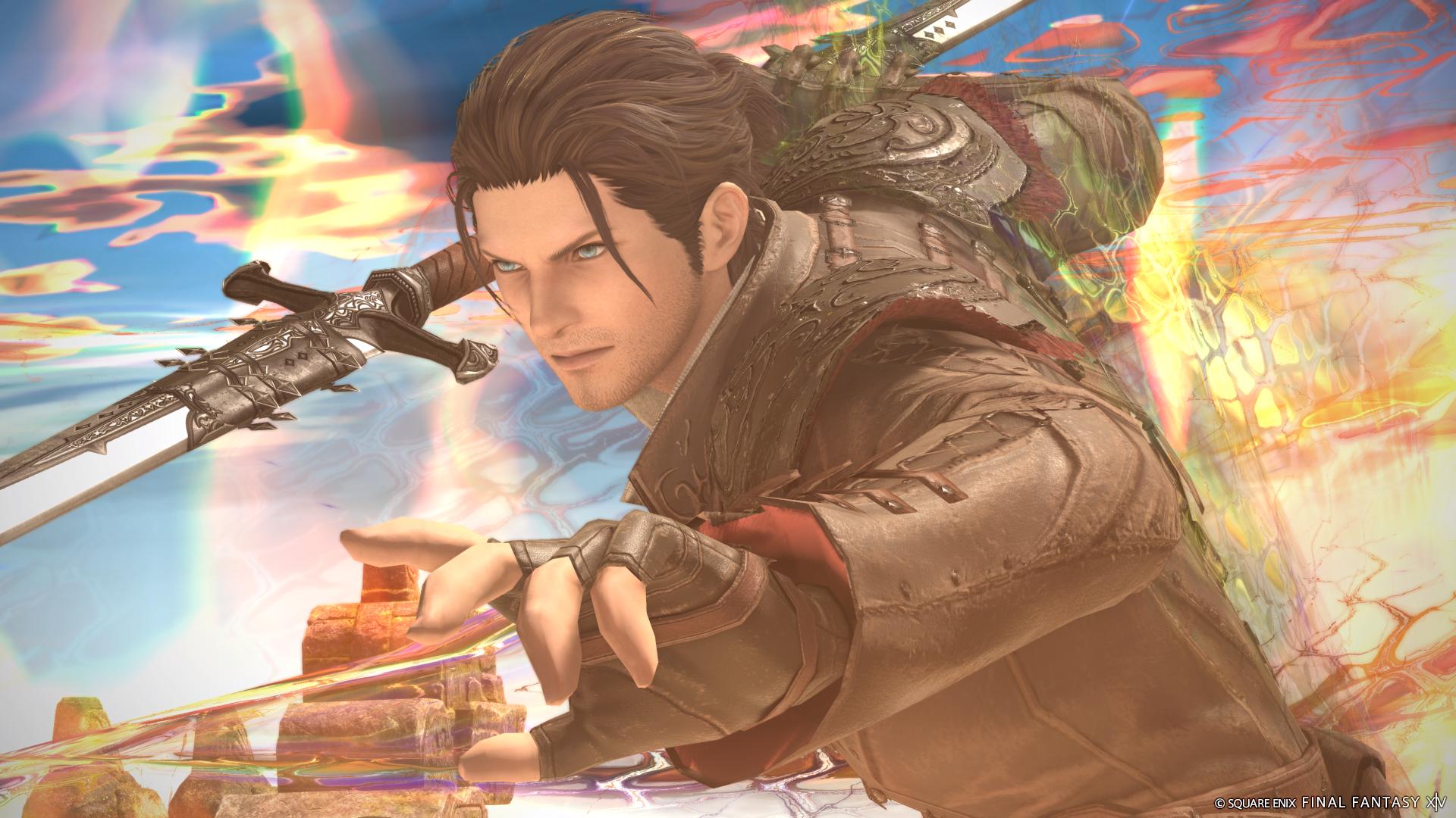The Warrior of Light, as a Viper, during the benchmark test in Final Fantasy XIV: Dawntrail (2024), Square Enix