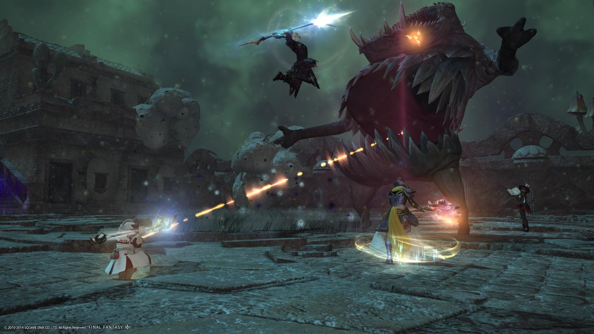 Adventurers take on the Decaying Gourmand in Final Fantasy XIV: A Realm Reborn (2013), Square Enix