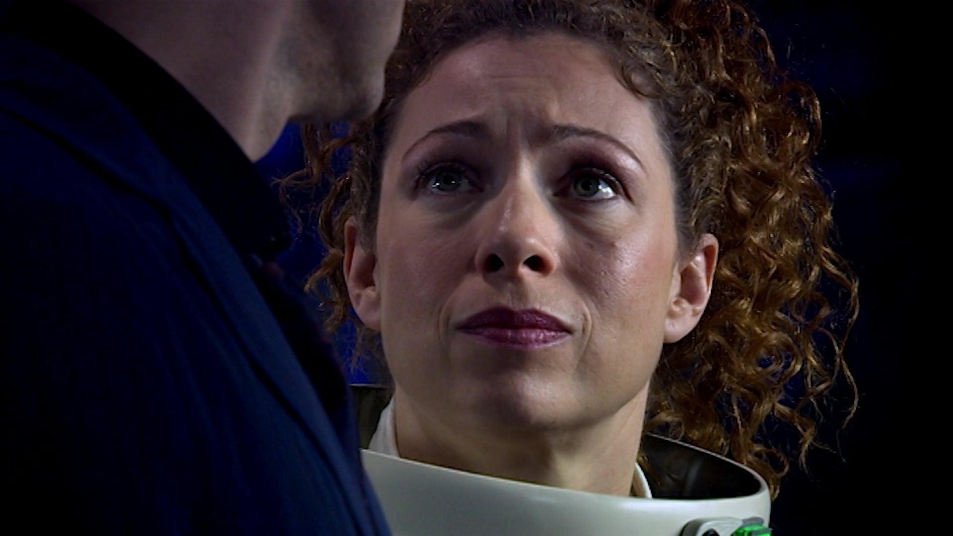 River Song (Alex Kingston) turns to The Doctor (David Tennant) for help in Doctor Who Series 4 Episode 8 "Silence in the Library" (2008), BBC