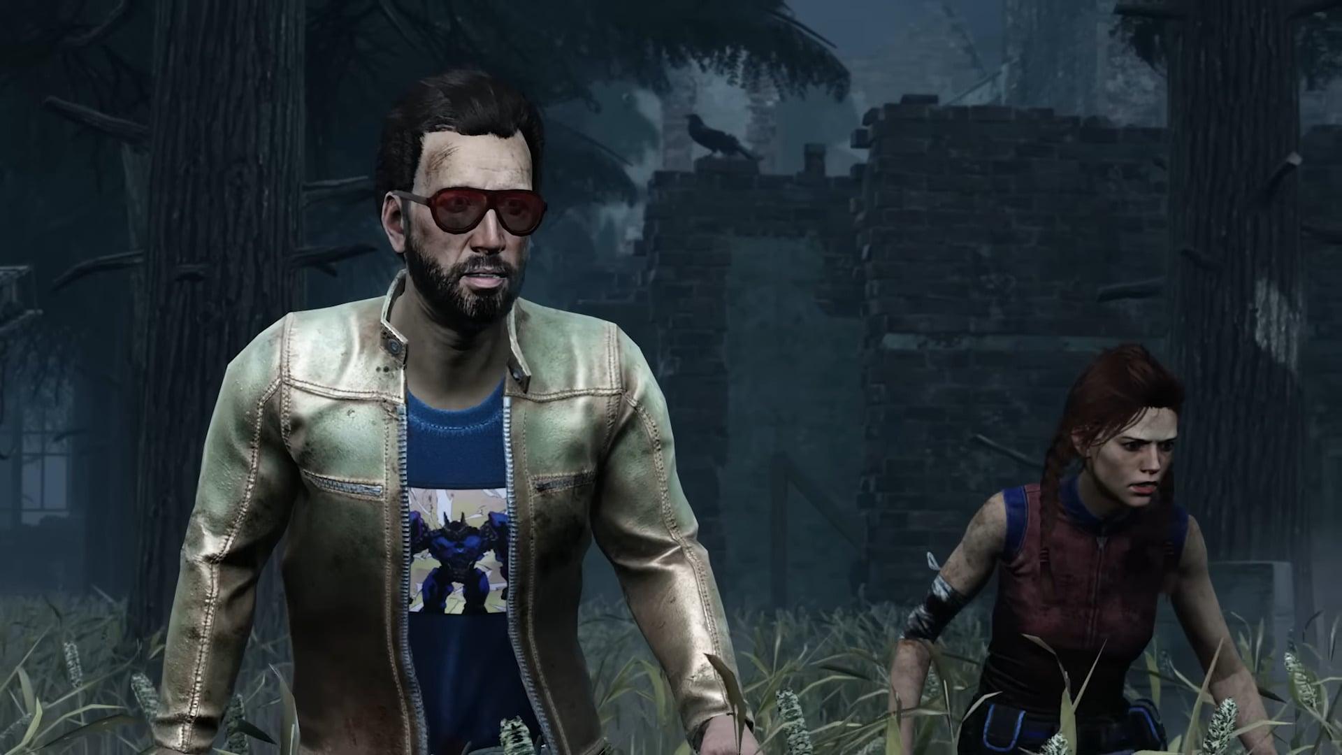 Nicholas Cage (Nicholas Cage) does his best to evade the killer in Dead by Daylight (2016), Behaviour Interactive