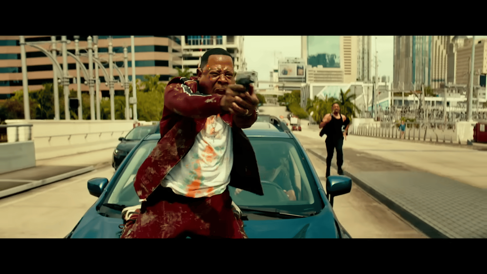 Martin Lawrence as Detective Lieutenant Marcus Miles Burnett and Will Smith as Detective Lieutenant Michael Eugene "Mike" Lowrey in Bad Boys: Ride or Die (2024), Columbia Pictures