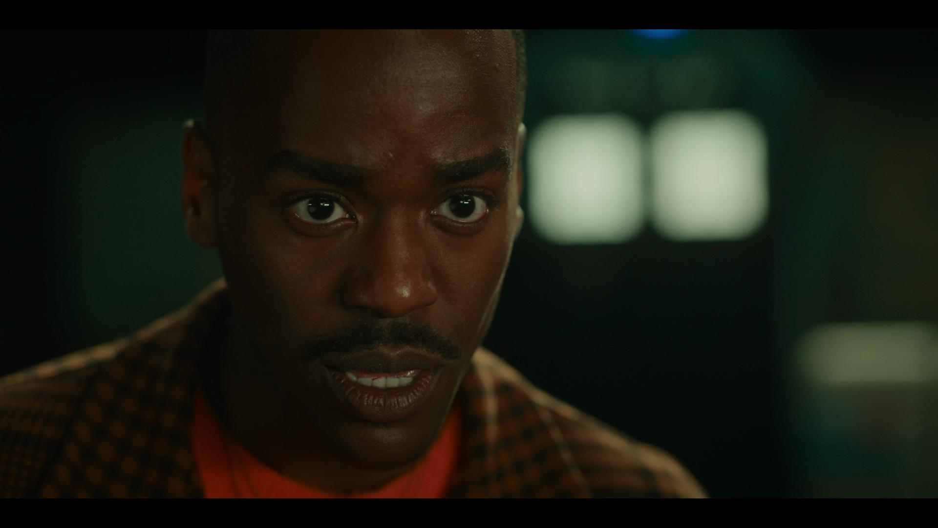 The Doctor (Ncuti Gatwa) cannot believe that the people of Homeworld will not accept his help because of their racism in Doctor Who Series 14 Episode 4 "Dot and Bubble" (2024), BBC