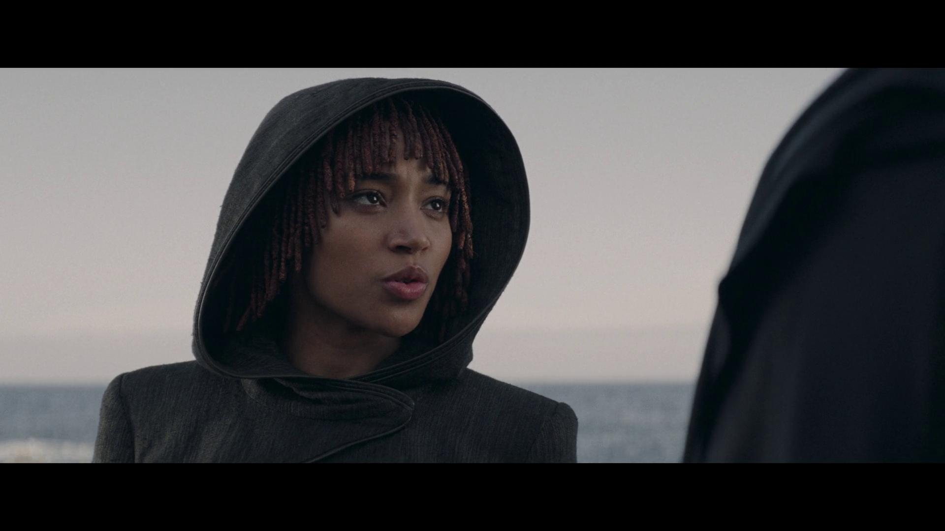 Osha (Amandla Stenberg) rejects Qimir's (Manny Jacinto) offer to train in the Dark Side in The Acolyte Season 1 Episode 8 "The Acolyte" (2024), Disney