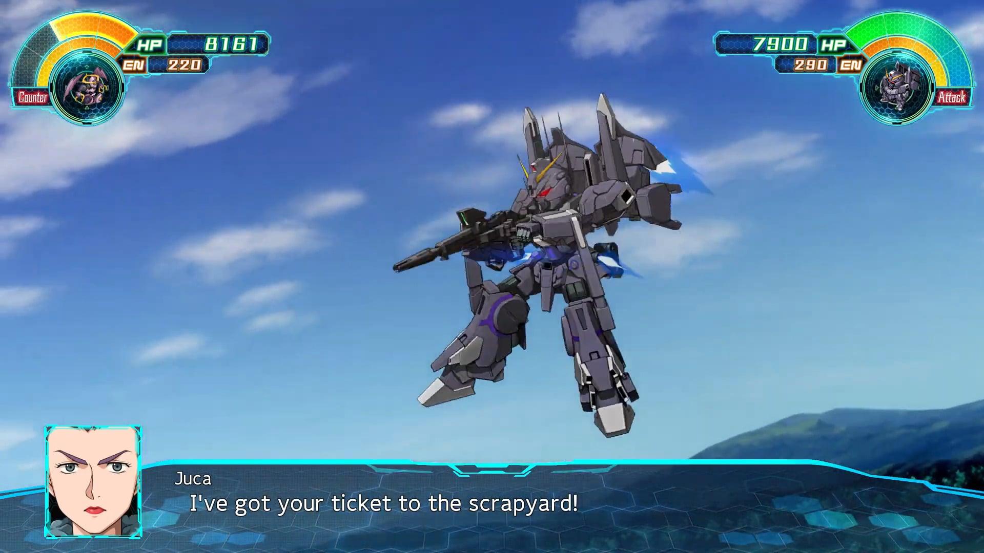 Juca Meilasch (Atsuko Tanaka) prepares to wipe an opponent off the map in Super Robot Wars 30 (2021), Bandai Namco