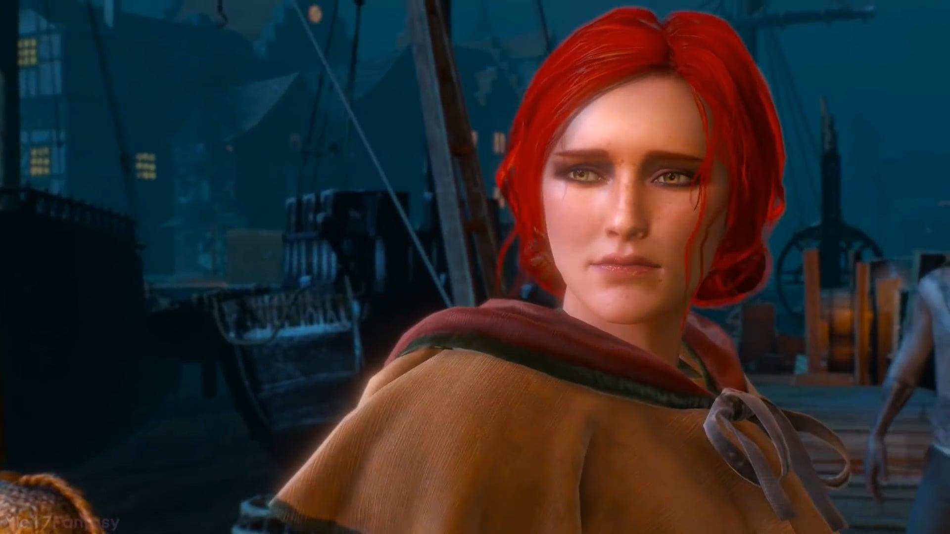 Triss (Jaimi Barbakoff) rejects Geralt's (Doug Cockle) advances in  The Witcher 3: Wild Hunt (2015), CD Projekt