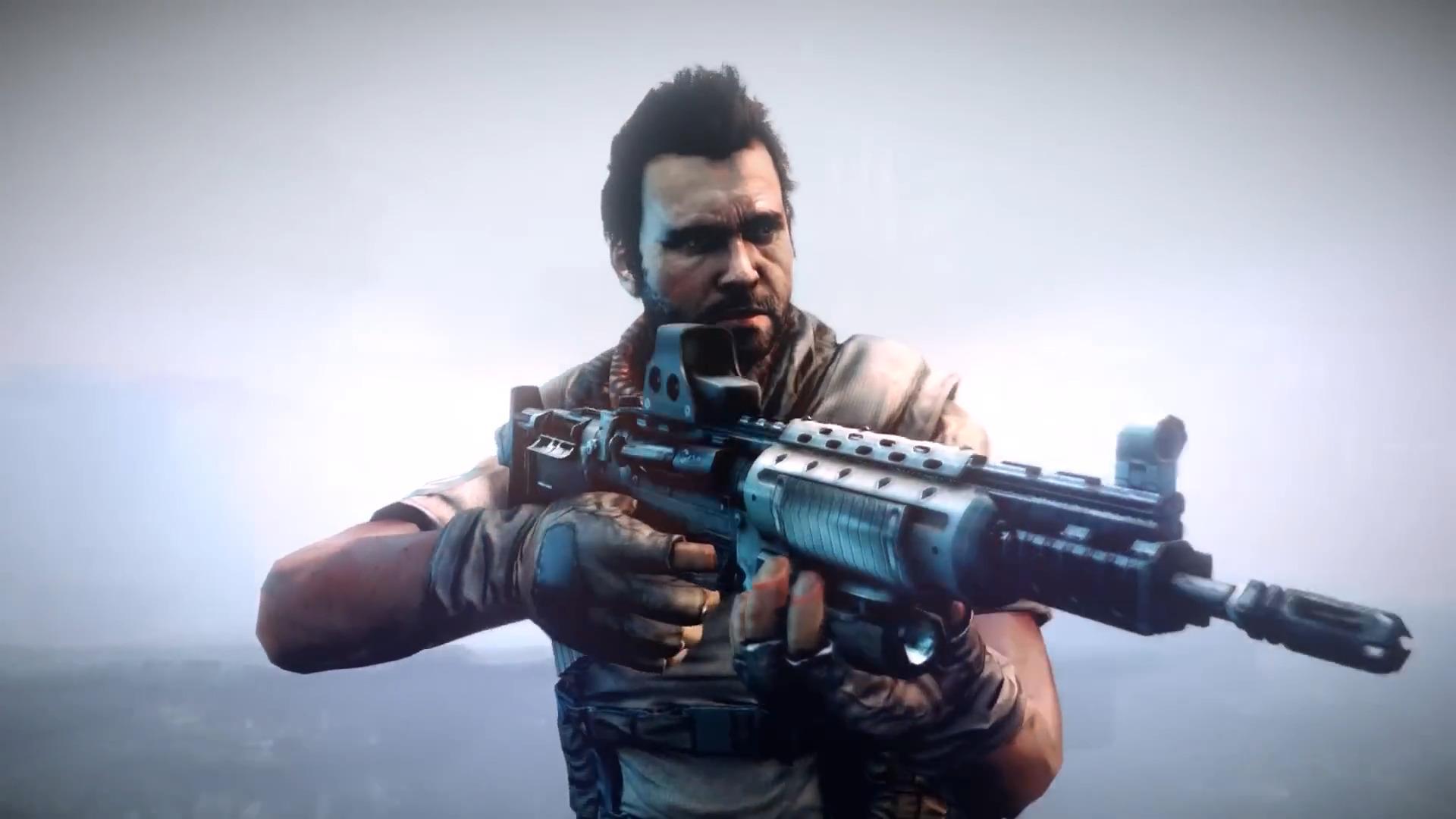 Tomas "Sev" Sevchenko (Andrew Bowen) surveys a snow swept battlefield in Killzone 3 (2011), Sony Interactive Entertainment