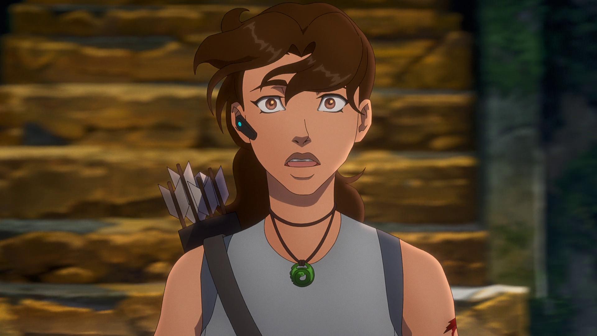 Lara (Hayley Atwell) comes upon a massive discovery in Tomb Raider: The Legend of Lara Croft Season 1 Episode 6 "The Spirit Way" (2024), Netflix