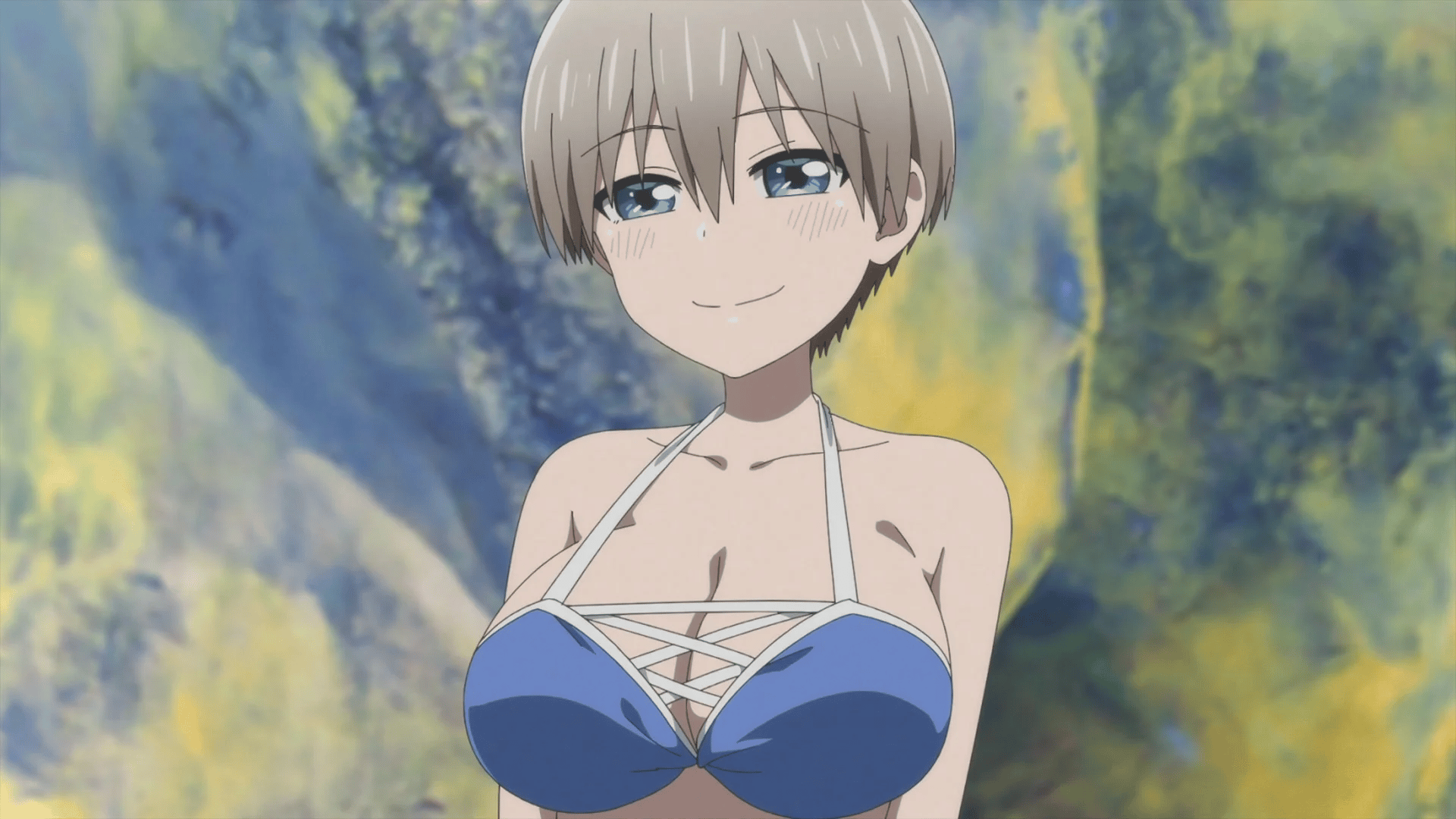 Hana (Naomi Ozora) manages to get a compliment out of Shinichi (Kenji Akabane) in Uzaki-chan Wants to Hang Out! ω Episode 9 "Fujio Uzaki Wants Family Time" (2022), ENGI