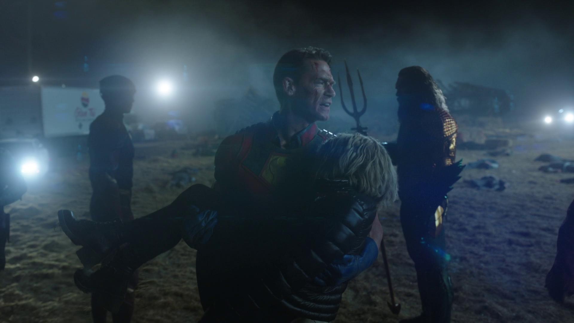 Peacemaker (John Cena) tells The Justice League to piss off in Peacemaker Season 1 Episode 8 "It's Cow or Never" (2021), Warner Bros. Entertainment via HBO Max