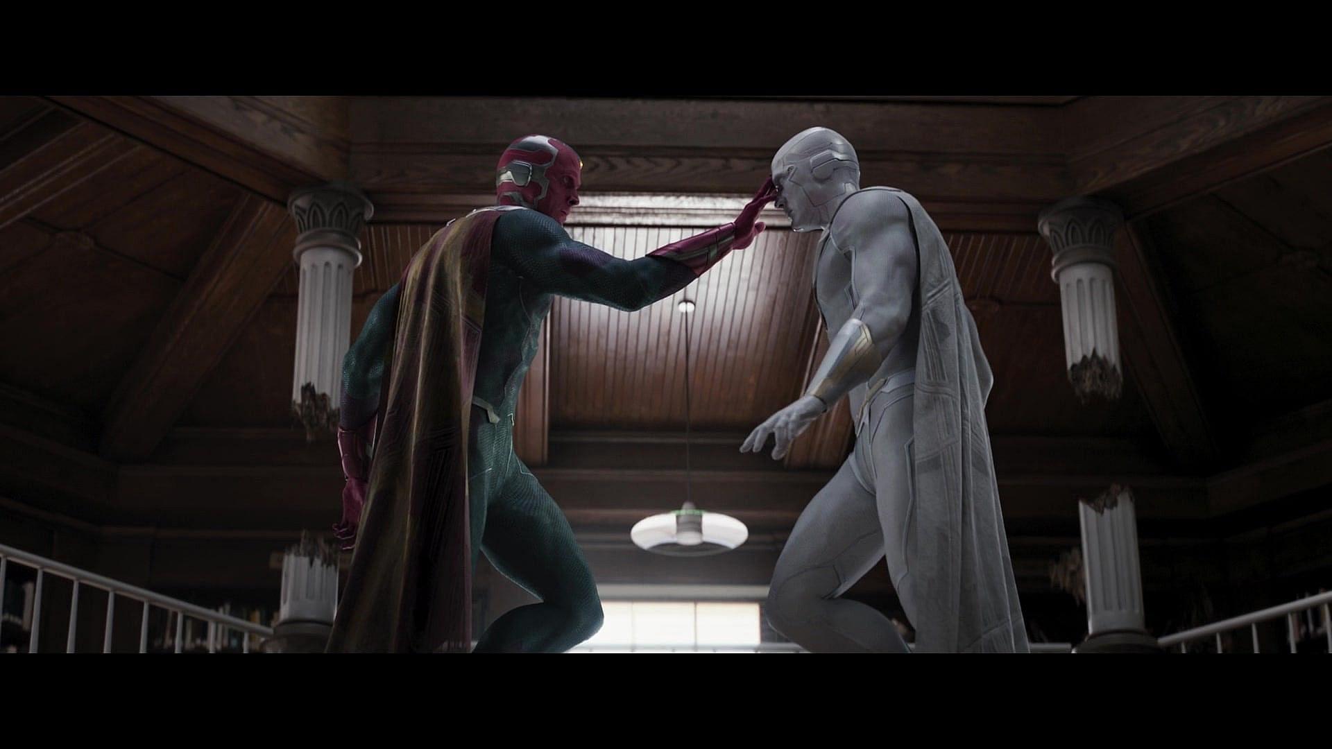 Vision (Paul Bettany) prepares to unlock the soul of his animated corpse in WandaVision Season 1