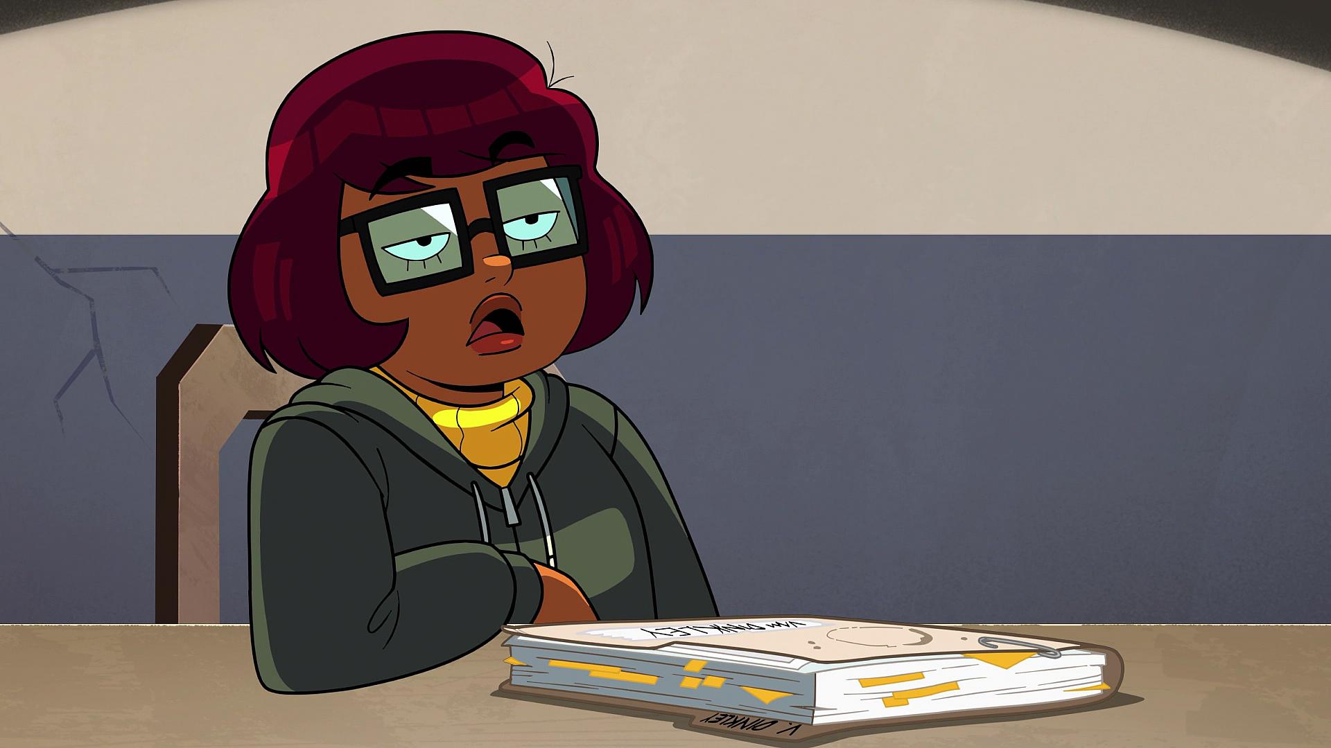 Velma (Mindy Kaling) has no time for the police in Velma Season 1 Episode 2 "The Candy (Wo)Man"