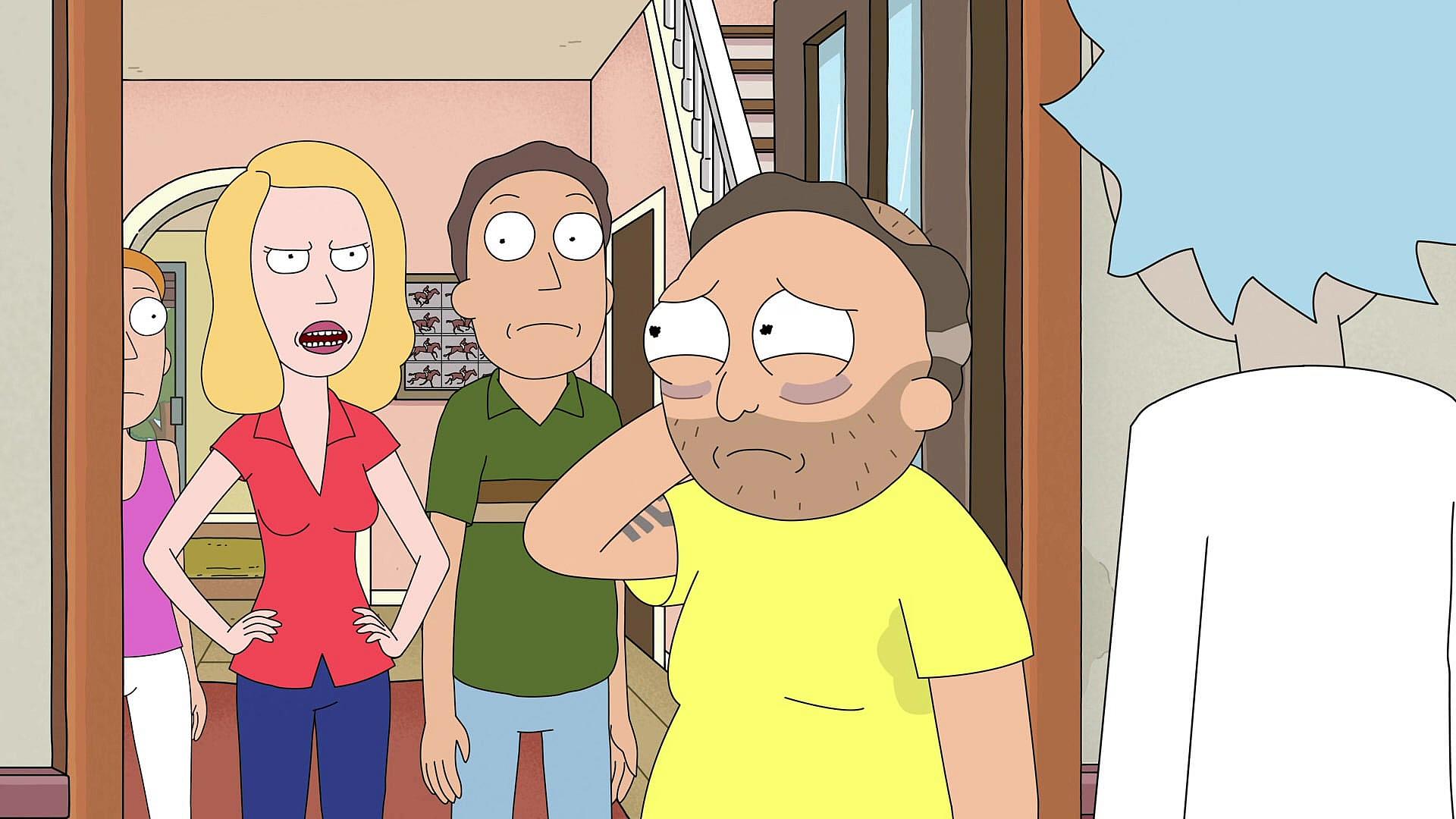 Artificially aged Morty (Justin Roiland) discusses needing Rick's help in Rick and Morty Season 5