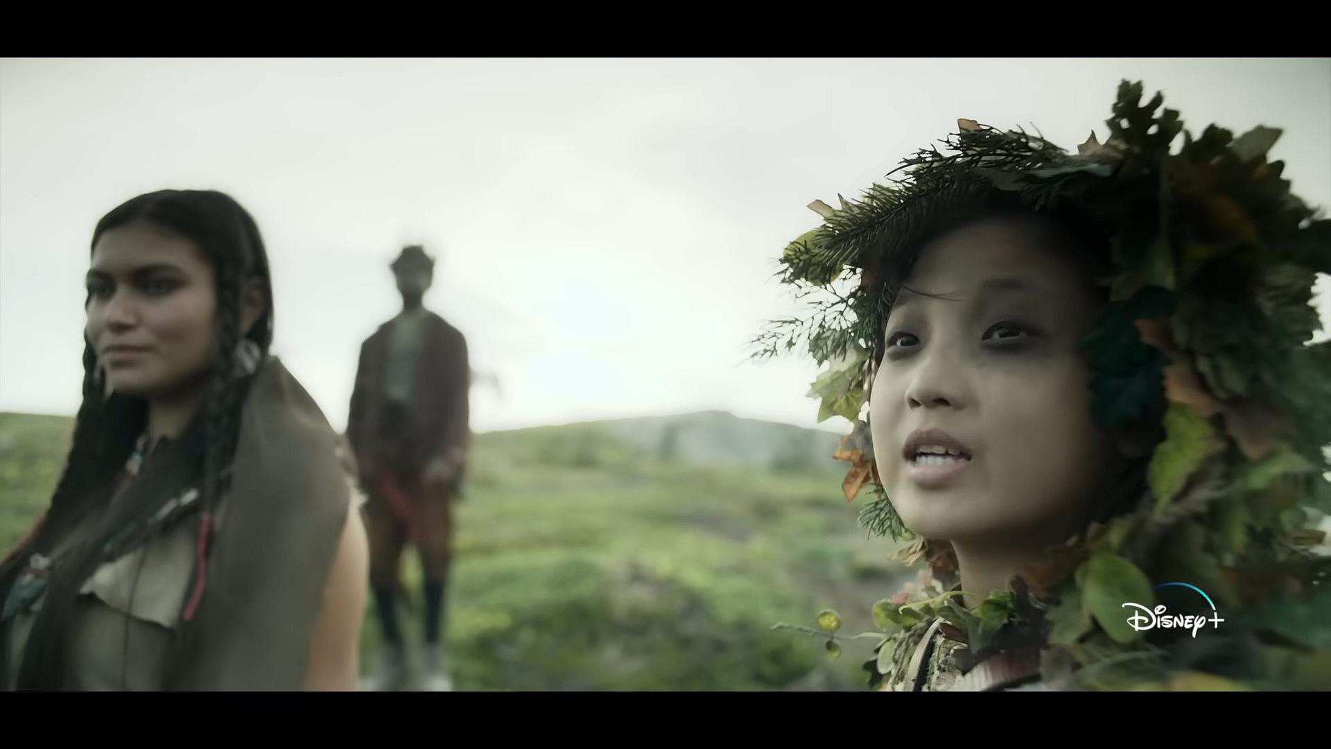 Birdie (Diana Tsoy) greets Wendy (Ever Anderson) in Peter Pan & Wendy (2023), Disney