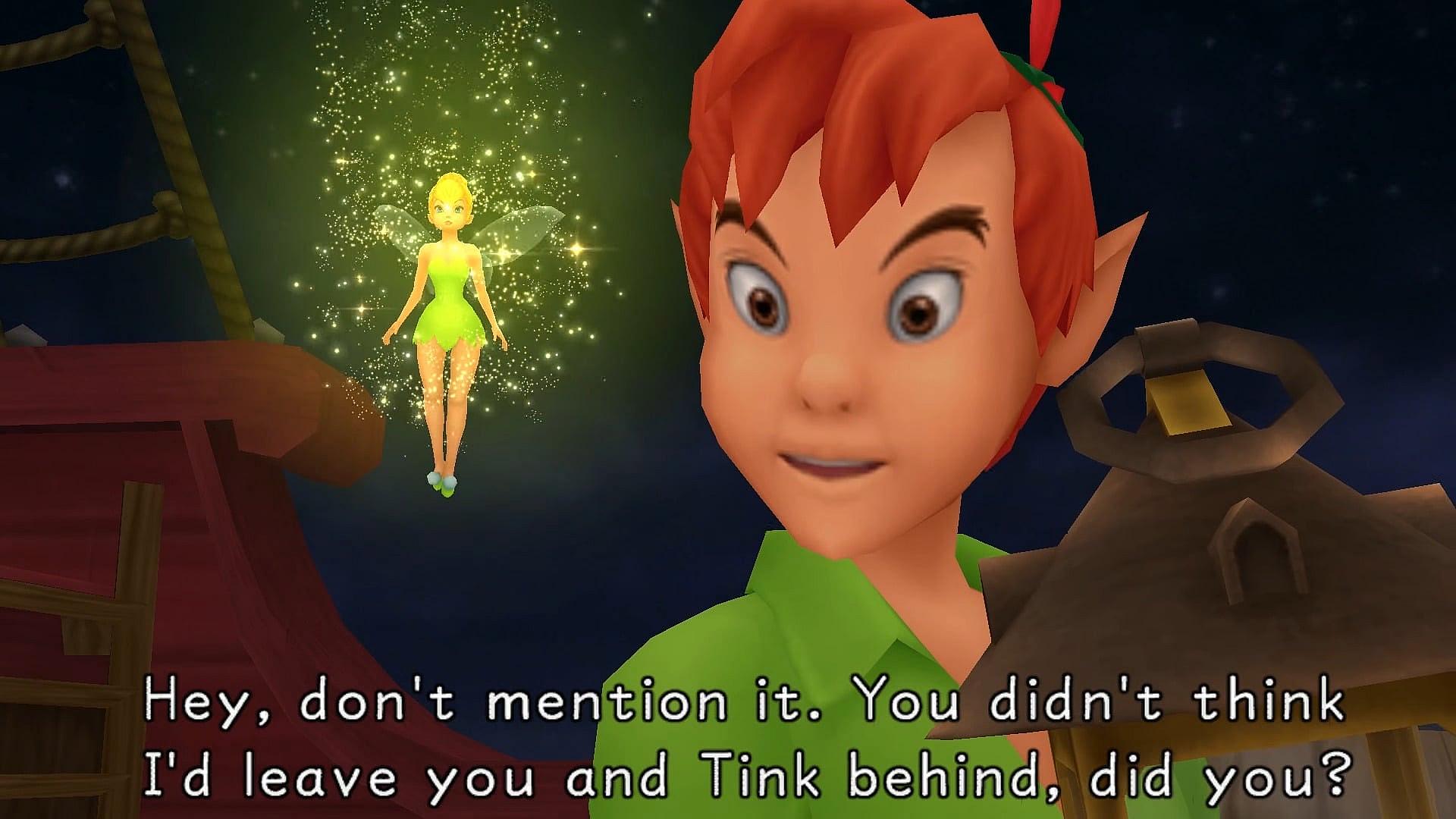 Peter Pan meets Sora, Donald, and Goofy in Kingdom Hearts (2002), Square Enix