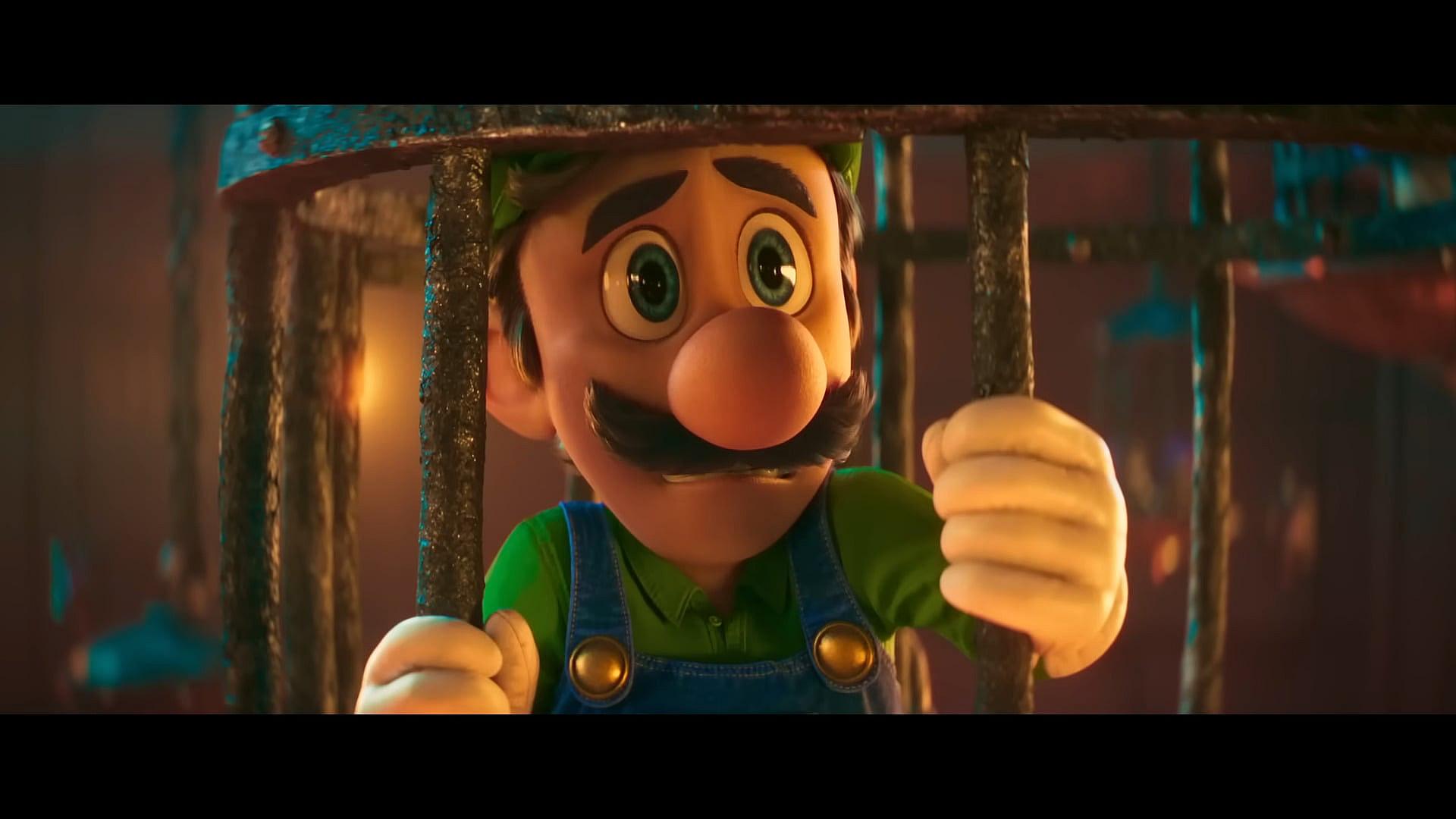 Luigi (Charlie Day) finds himself in captivity in The Super Mario Bros. Movie (2023), Illumination