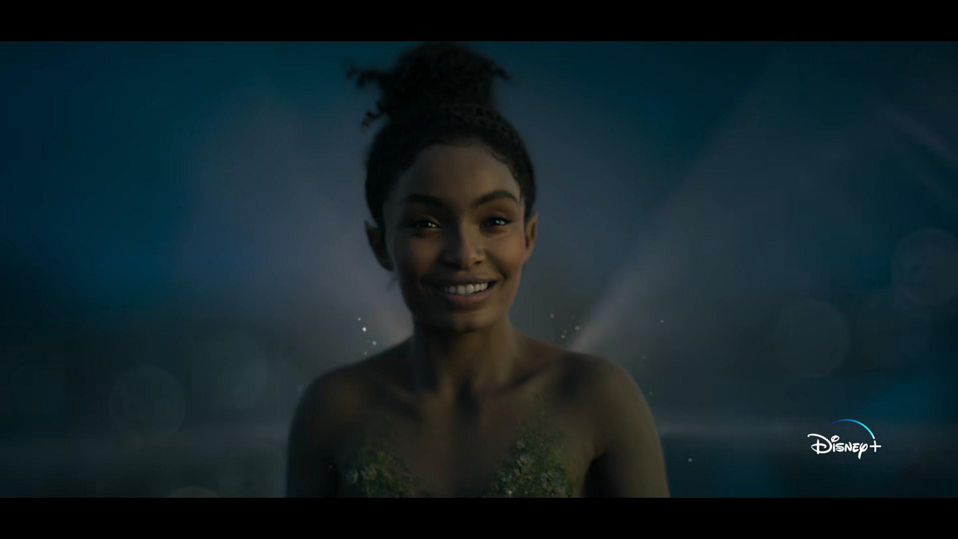 Tinkerbell (Yara Shahidi) watches Darling children take flight in Peter Pan & Wendy (2023), Disney