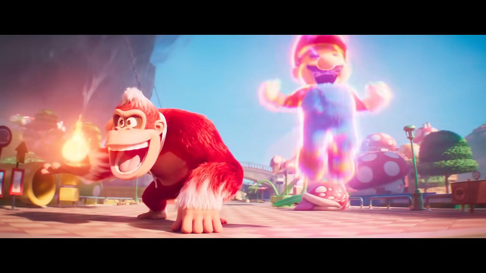 Donkey Kong and Mario power-up in The Super Mario Bros. Movie (2023), Illumination Entertainment