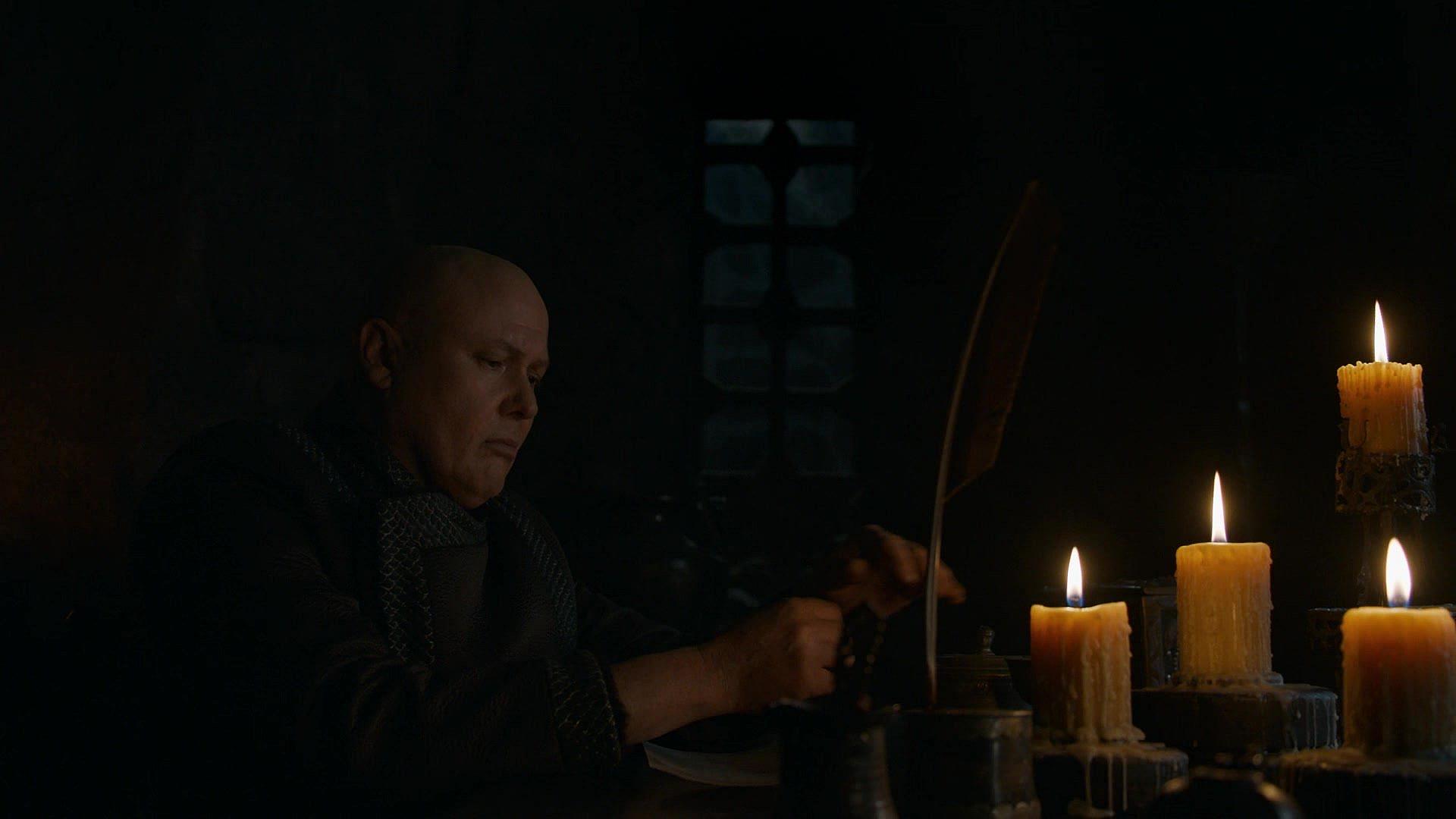 Varys (Conleth Hill) unaware of his immediate future in Game of Thrones Season 8 Episode 5 (2019)