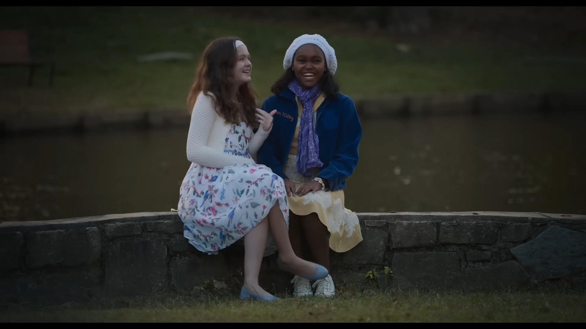 Katherine (Olivia O'Neill) and Angela (Lidya Jewett) enjoy last moments in The Exorcist: Believer