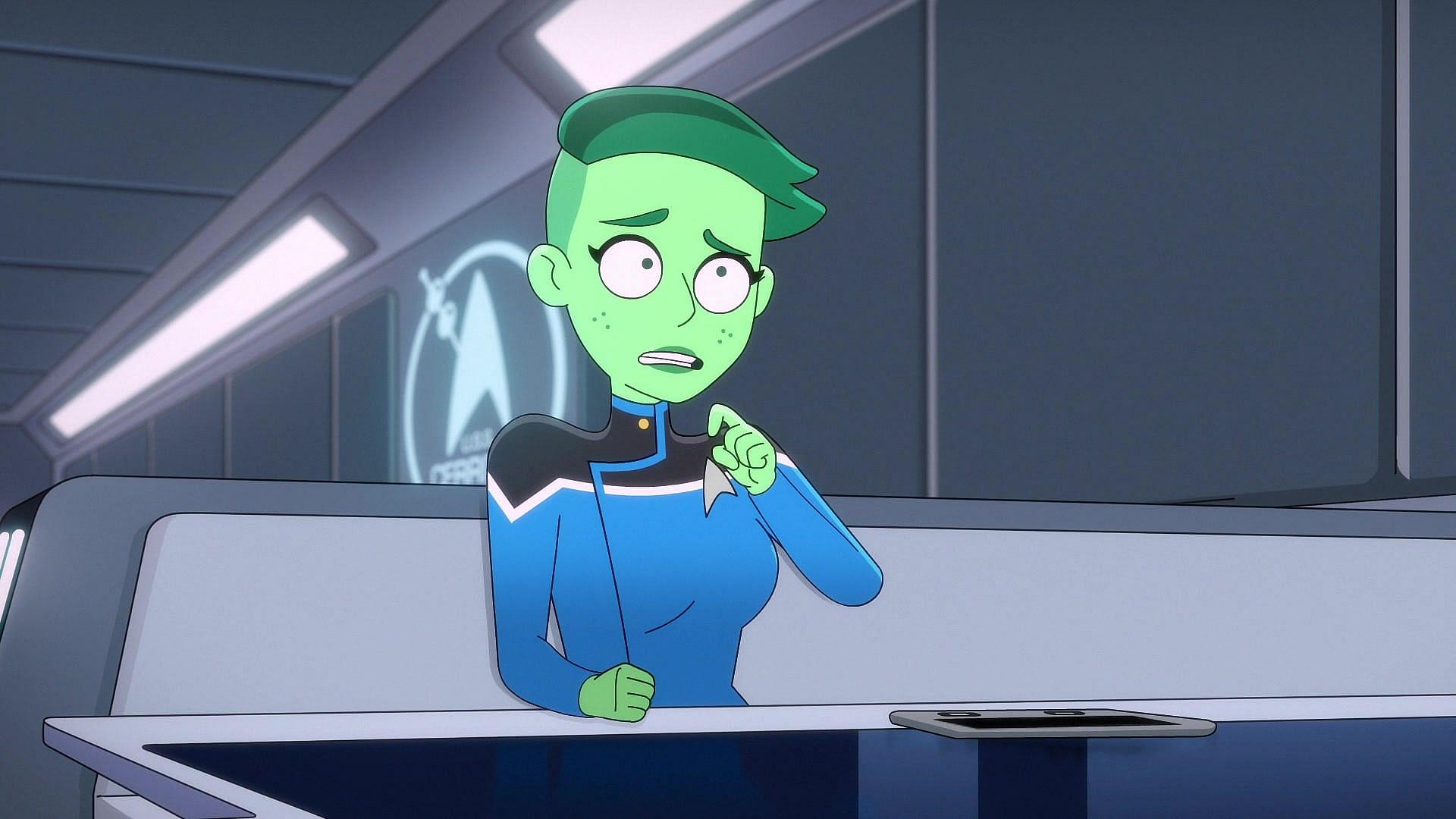 Tendi under pressure in Star Trek: Lower Decks Season 3 Episode 3 "Mining the Mind's Mines" (2022)