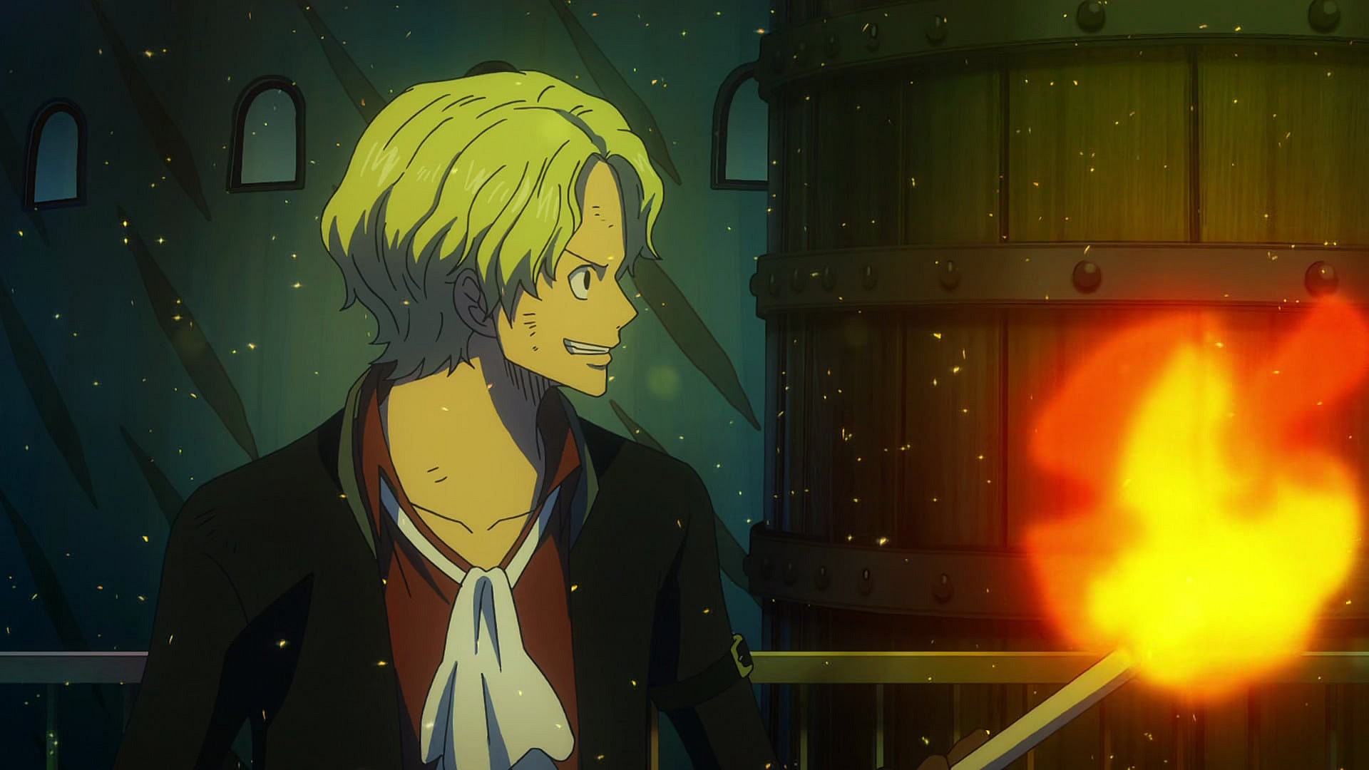 Sabo (Vic Mignogna) calls his fight with CP0 in One Piece: Film Gold (2017), Toei Animation via Blu-ray